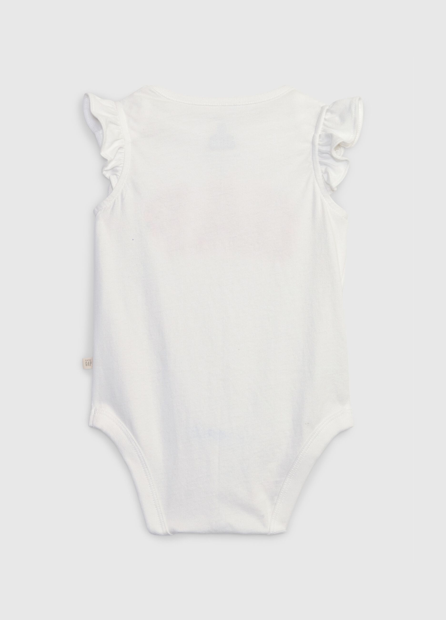 Cotton bodysuit with floral logo embroidery_1