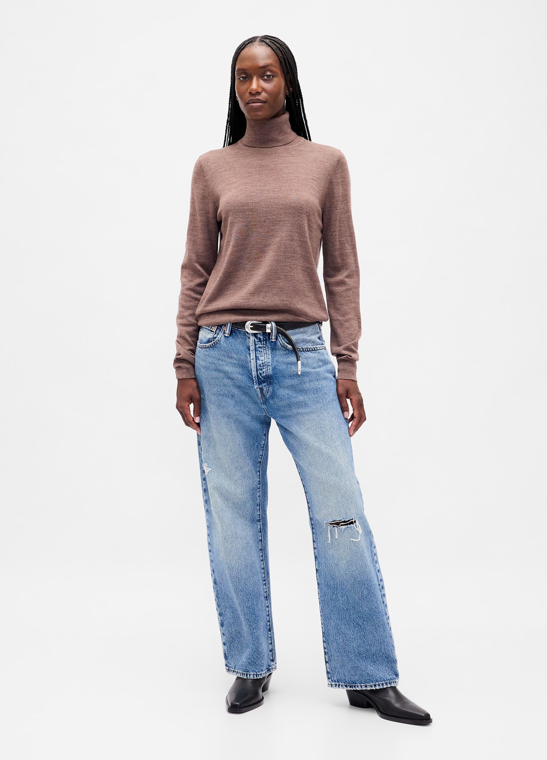 Pullover marrone in lana_1