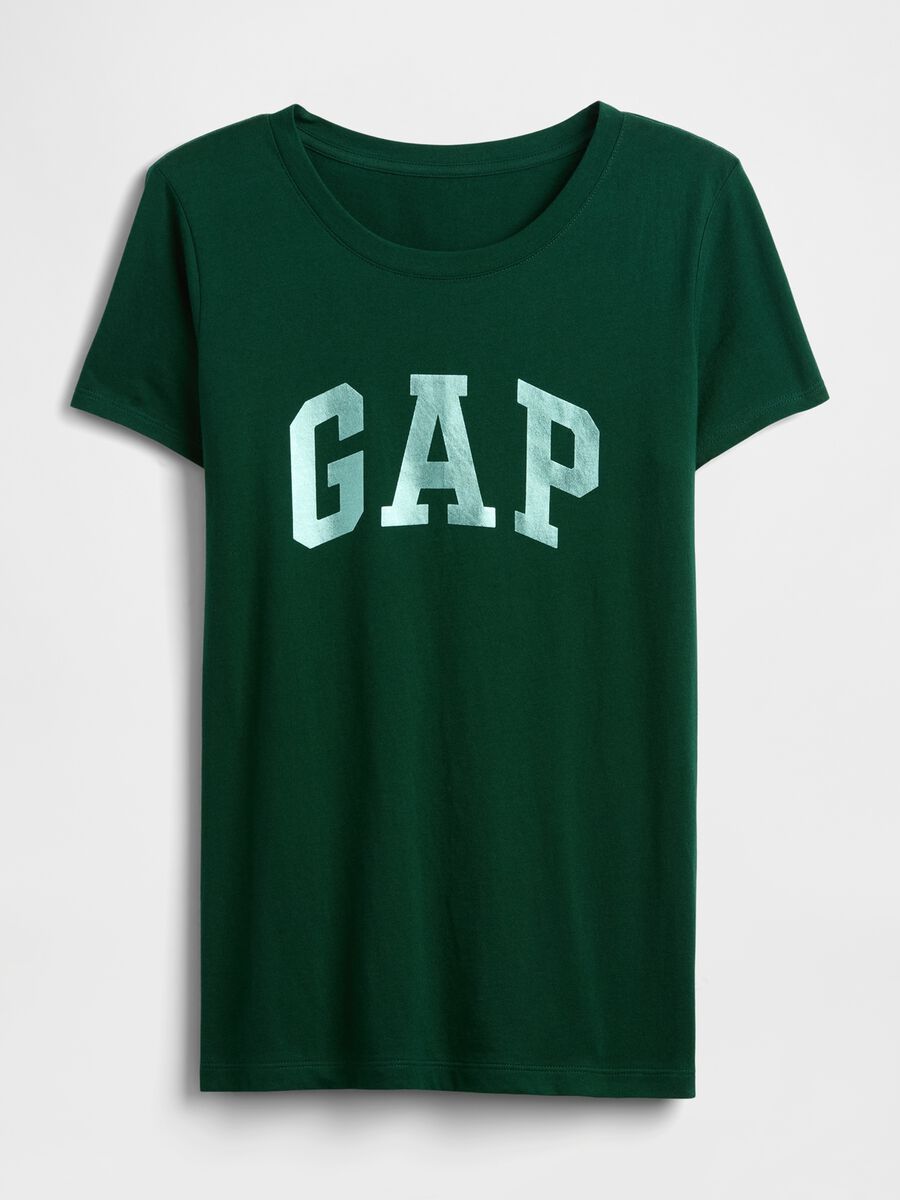 T-shirt verde a maniche corte in cotone Donna_4