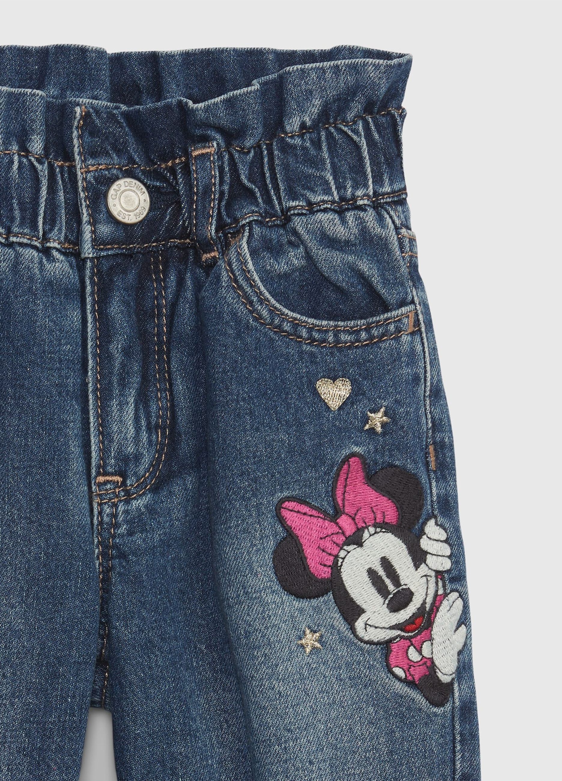 Jeans mom fit con patch Disney Minnie _2