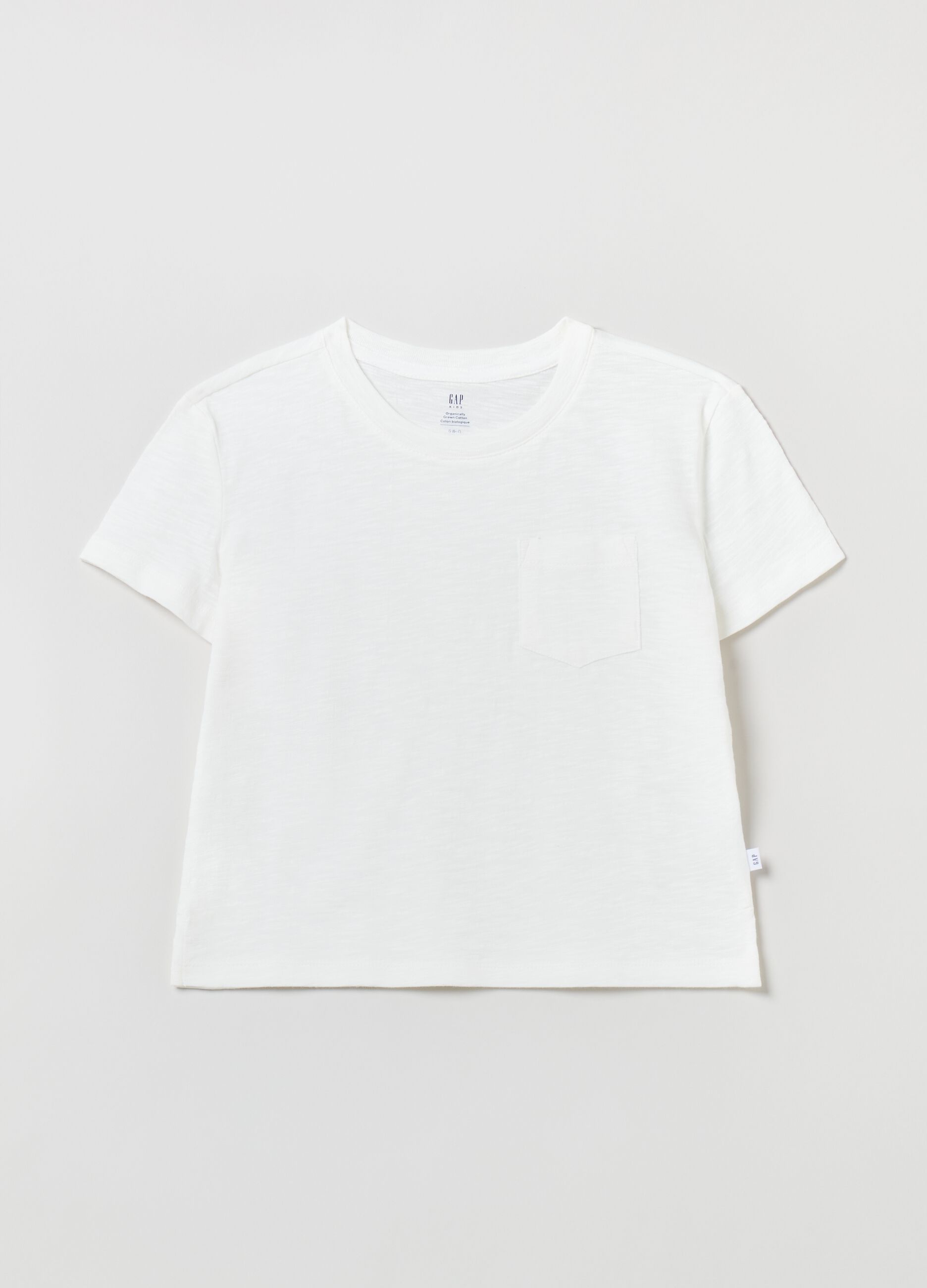 Organic cotton slub T-shirt with pocket