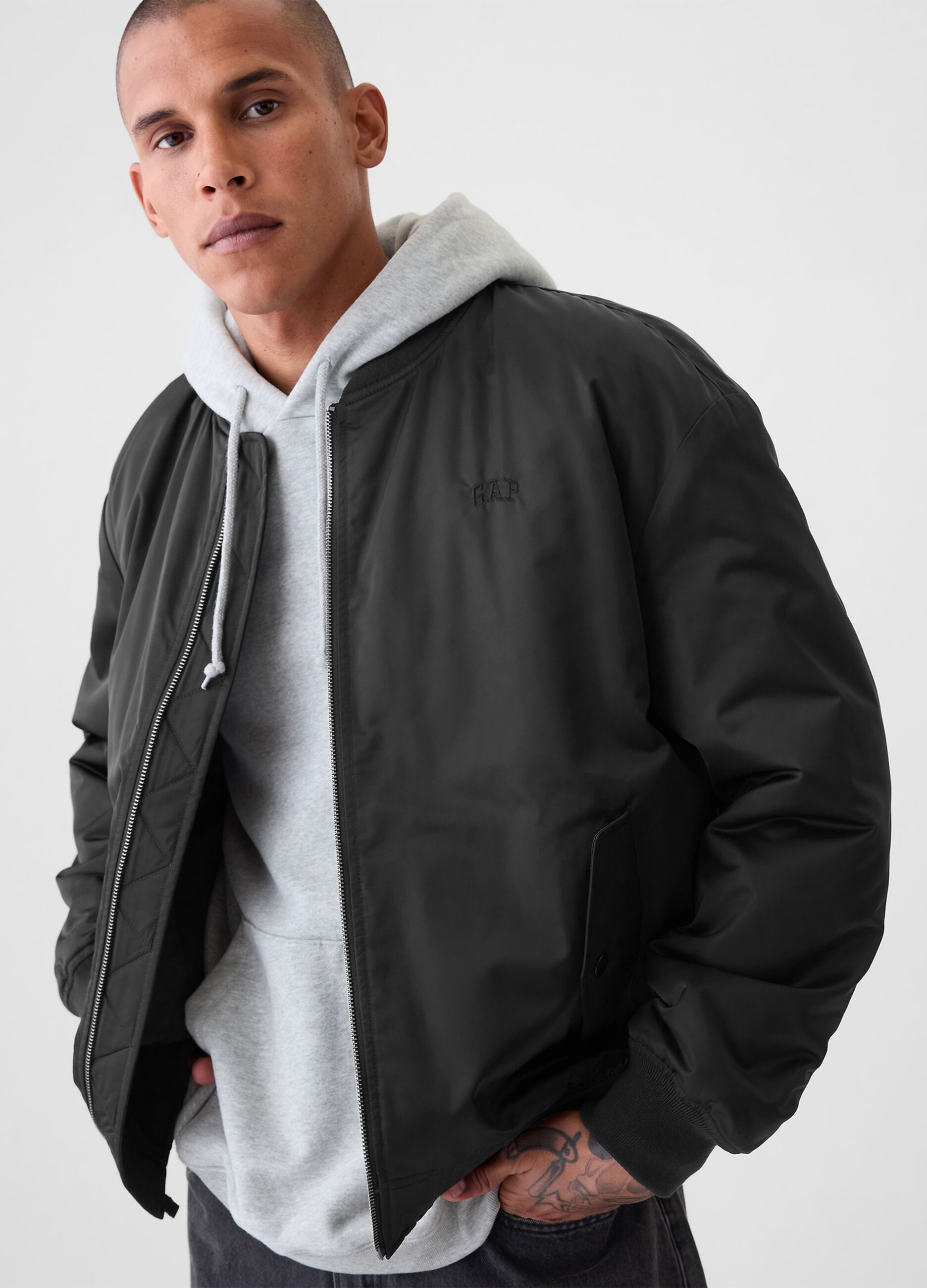 Bomber in nylon full-zip_1