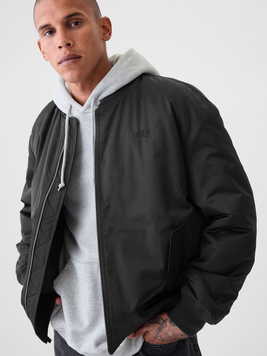 Bomber in nylon full-zip Uomo_1