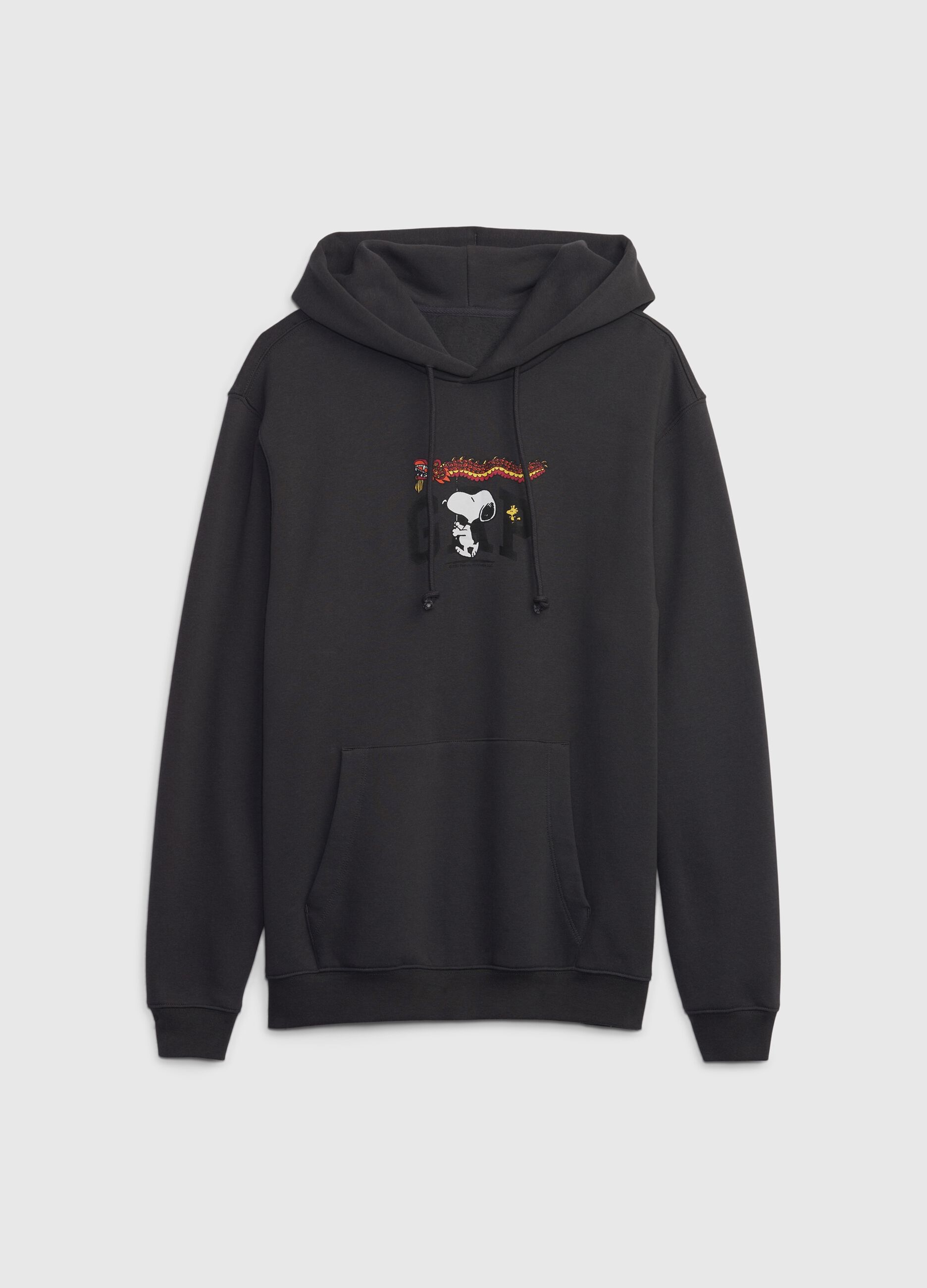 Sweatshirt with hood and Snoopy and logo print
