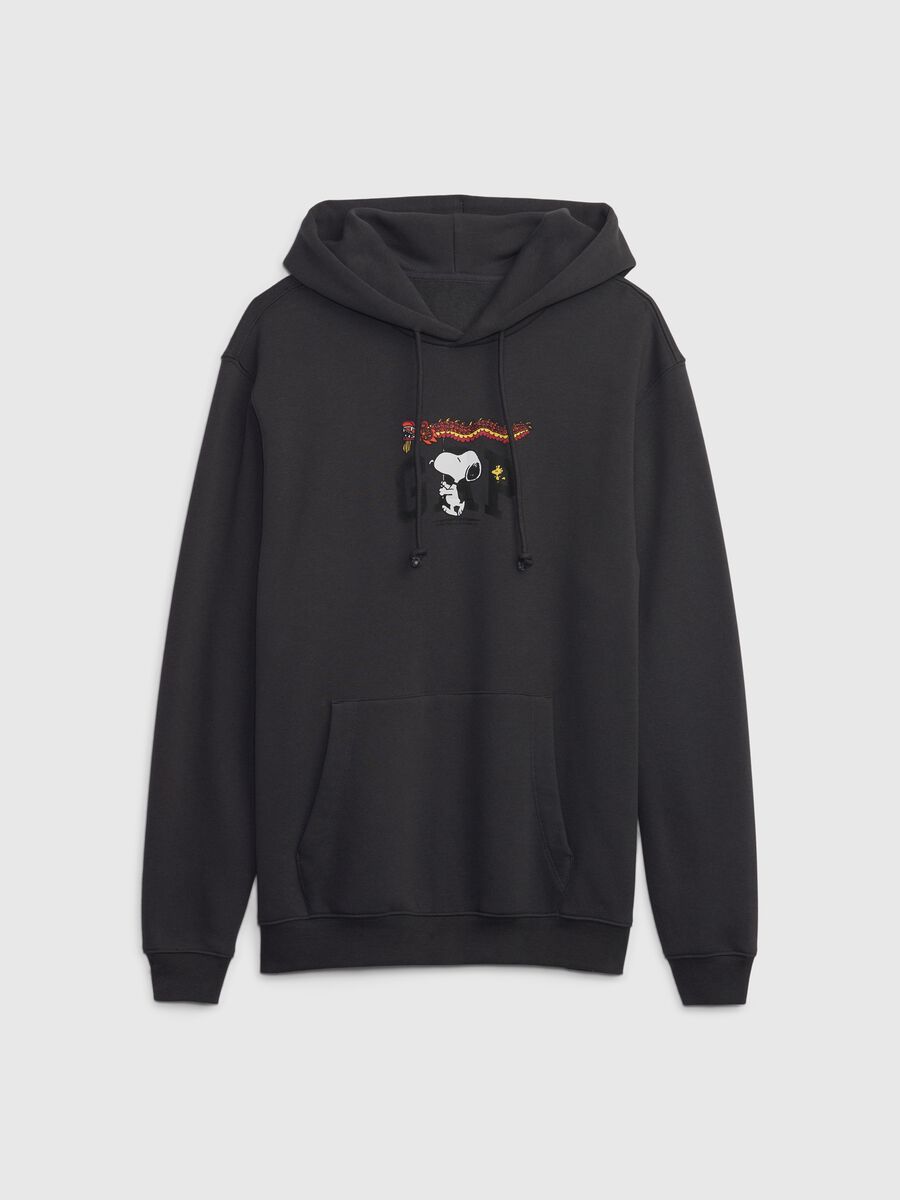 Sweatshirt with hood and Snoopy and logo print Man_0