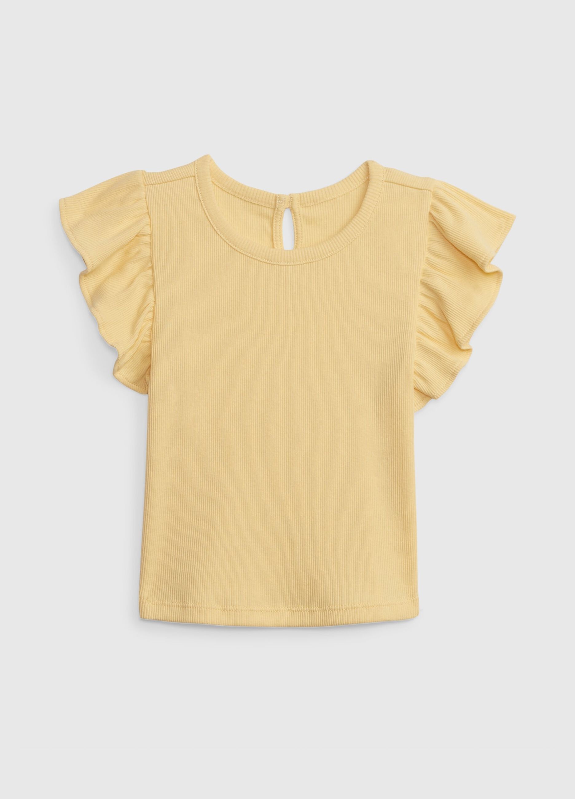 T-shirt with flounced sleeves