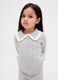 Maglione grigio per bambina con collo a pizzo_1