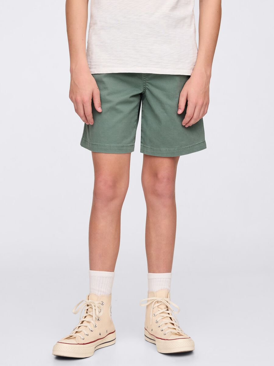 Shorts verdi in cotone elasticizzato Bambino_1