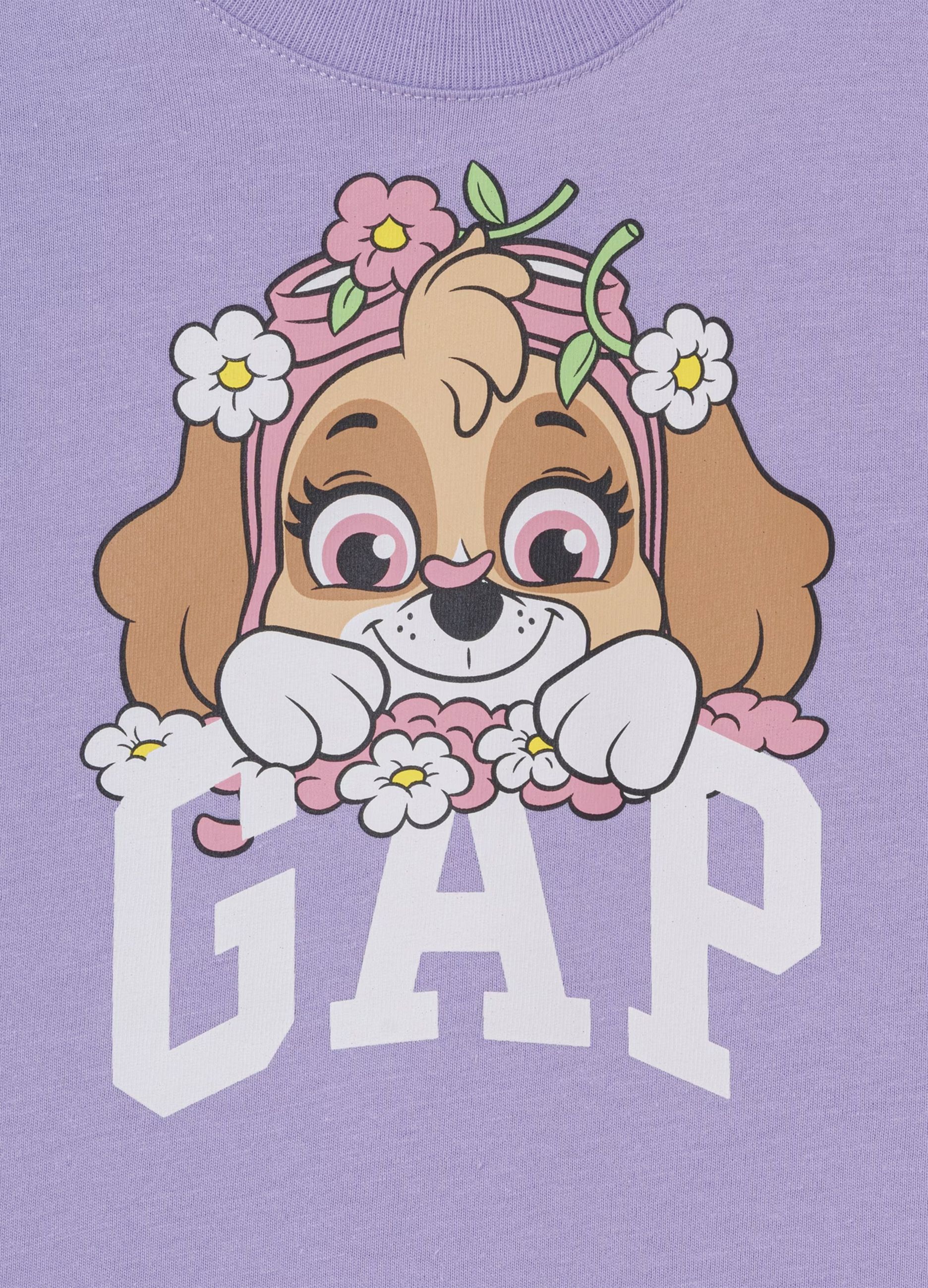 T-shirt viola in cotone con stampa Skye_2