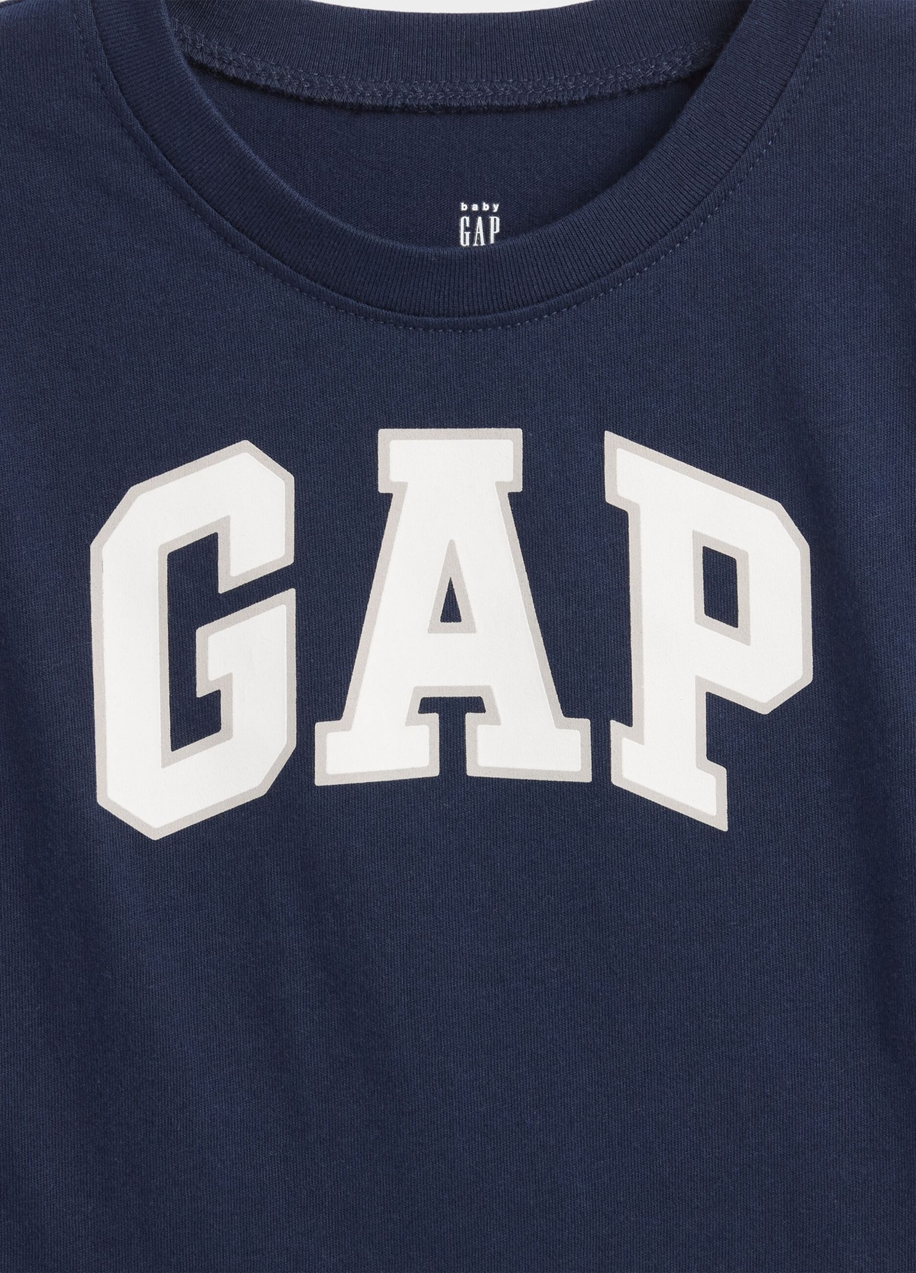 T-shirt blu a maniche lunghe in cotone_2