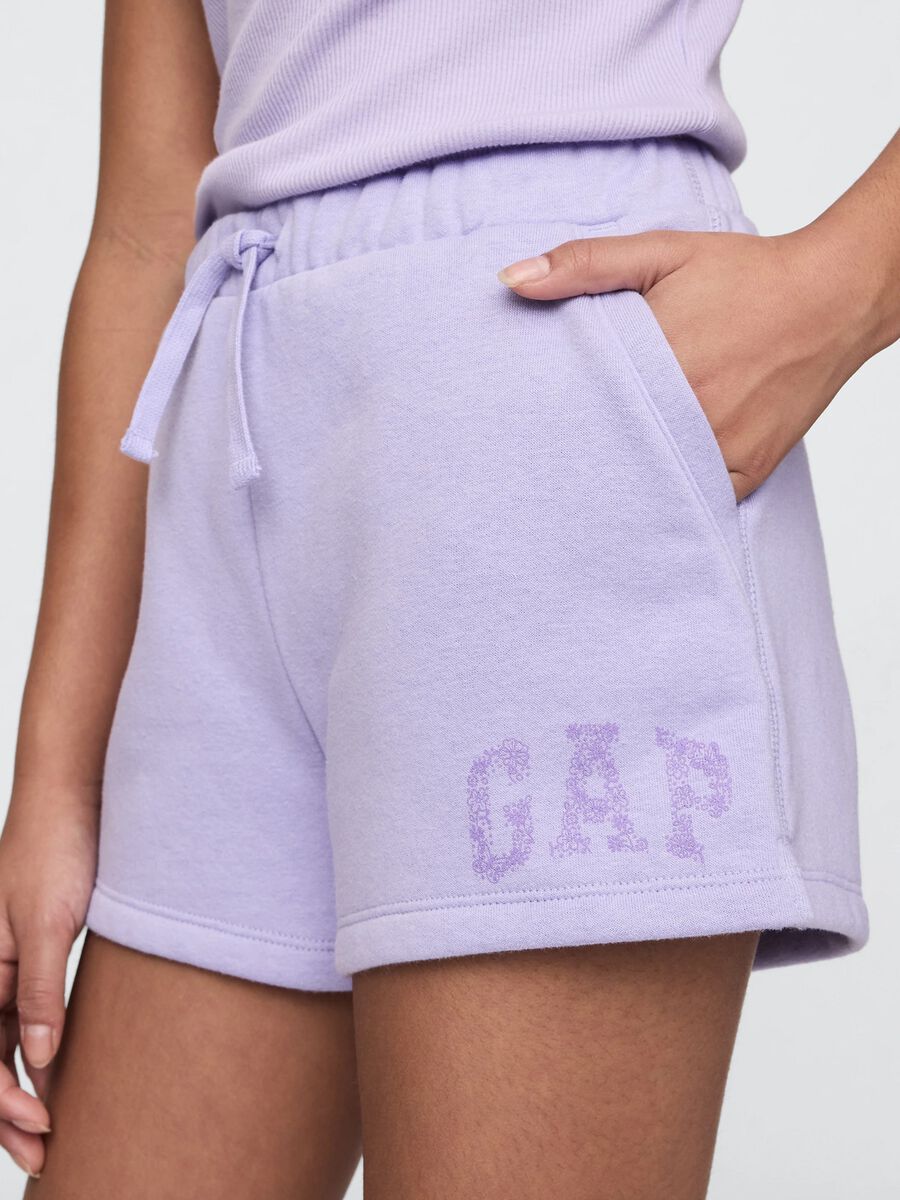 Shorts viola in misto cotone Bambina_3