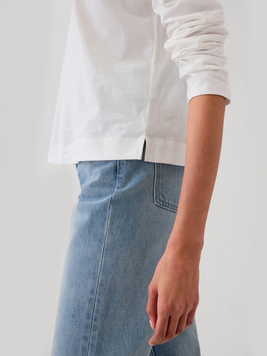 T-shirt a maniche lunghe in cotone Donna_3