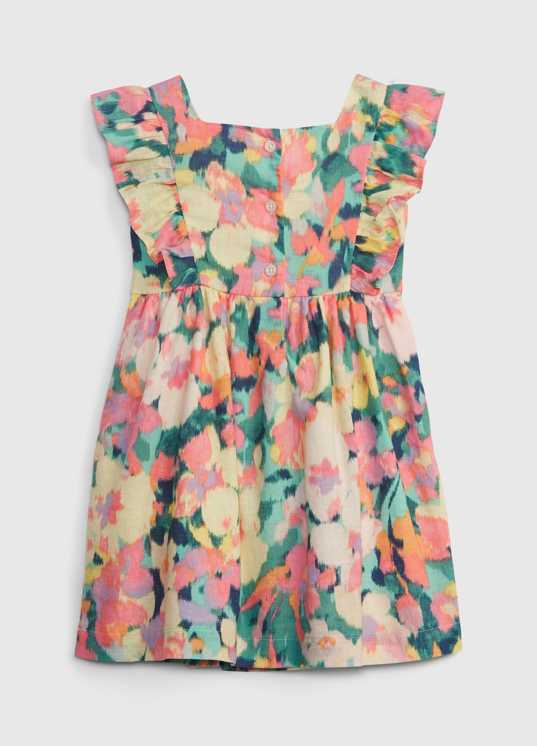 Floral dress in linen and cotton_2