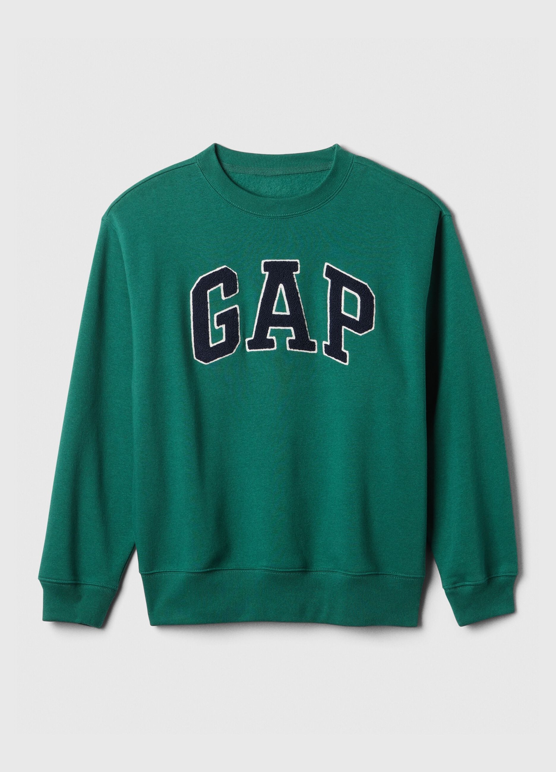 Felpa con ricamo logo boucl&eacute;