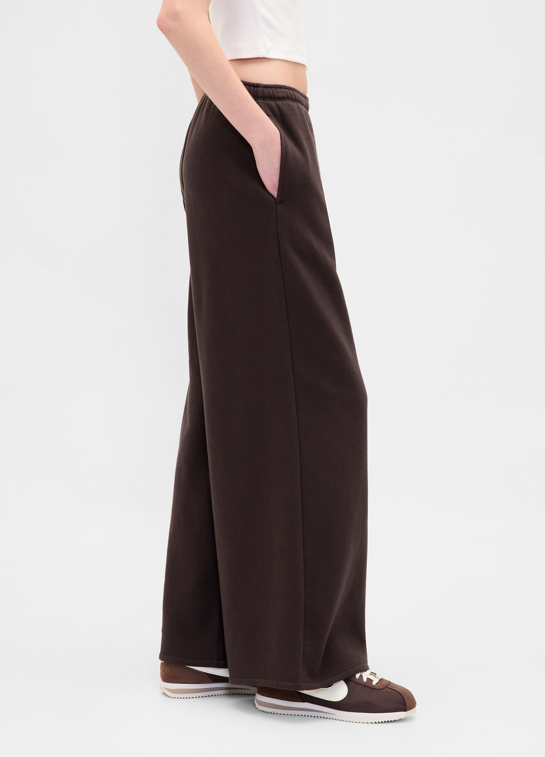 Brown Cotton Blend Trousers