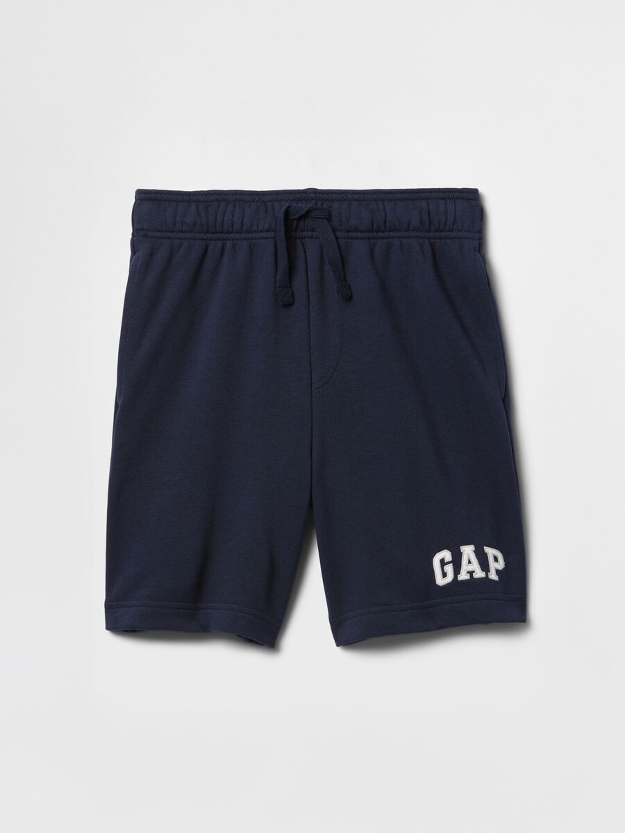 Navy blue shorts in cotton-polyester blend GAP Kids Boy_4