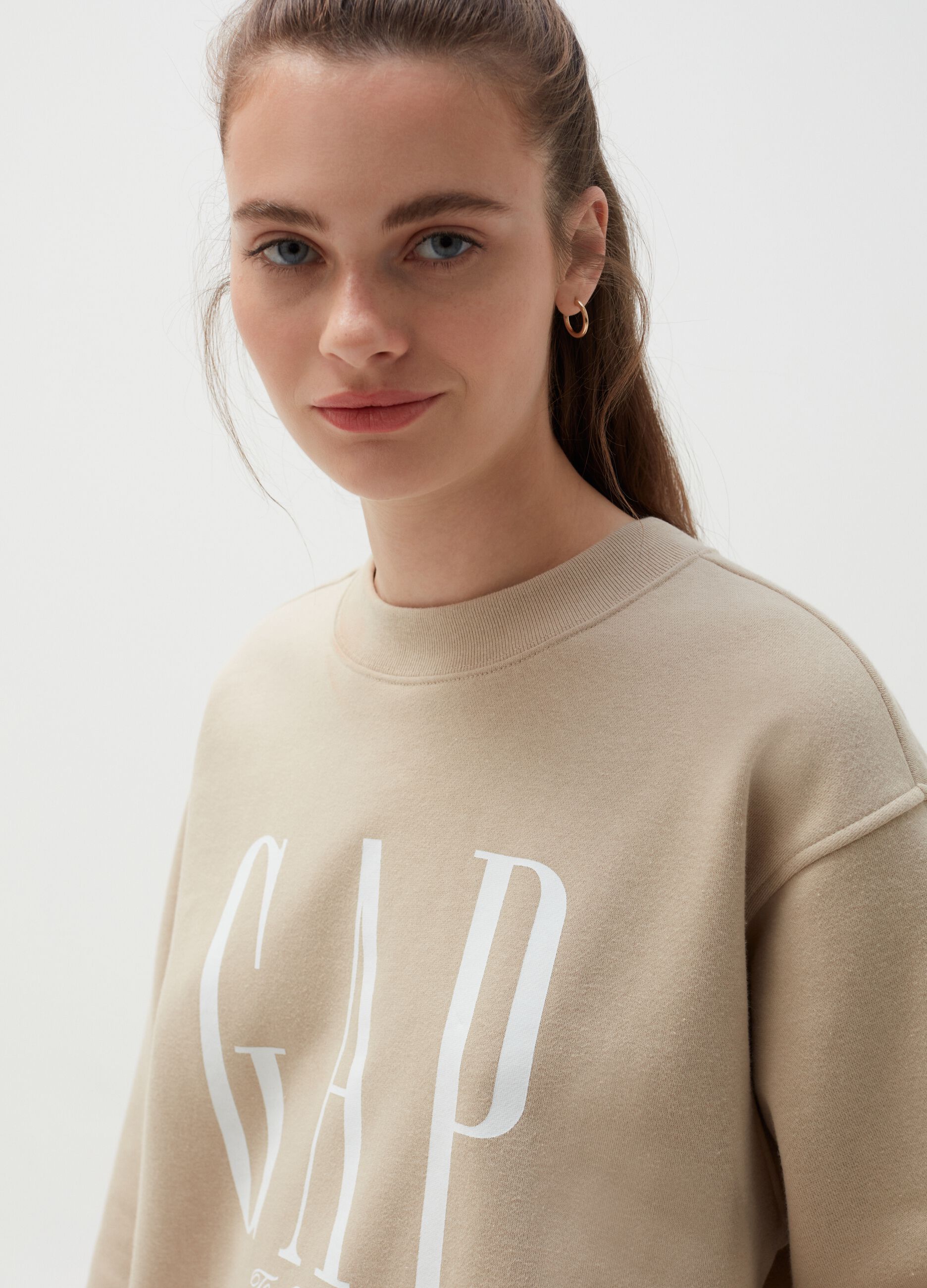 Sweatshirt with logo lettering print_1