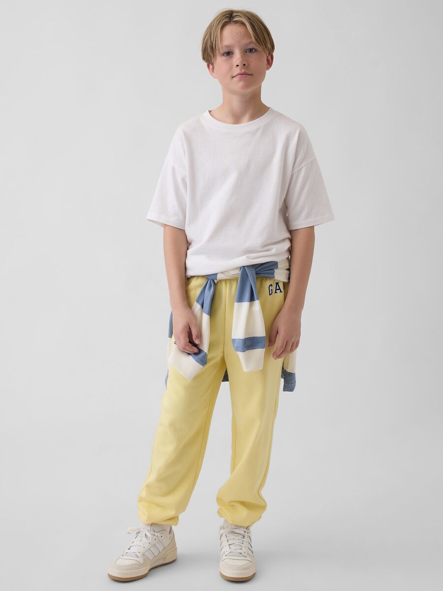 Joggers in misto cotone con logo regular fit Bambino_0