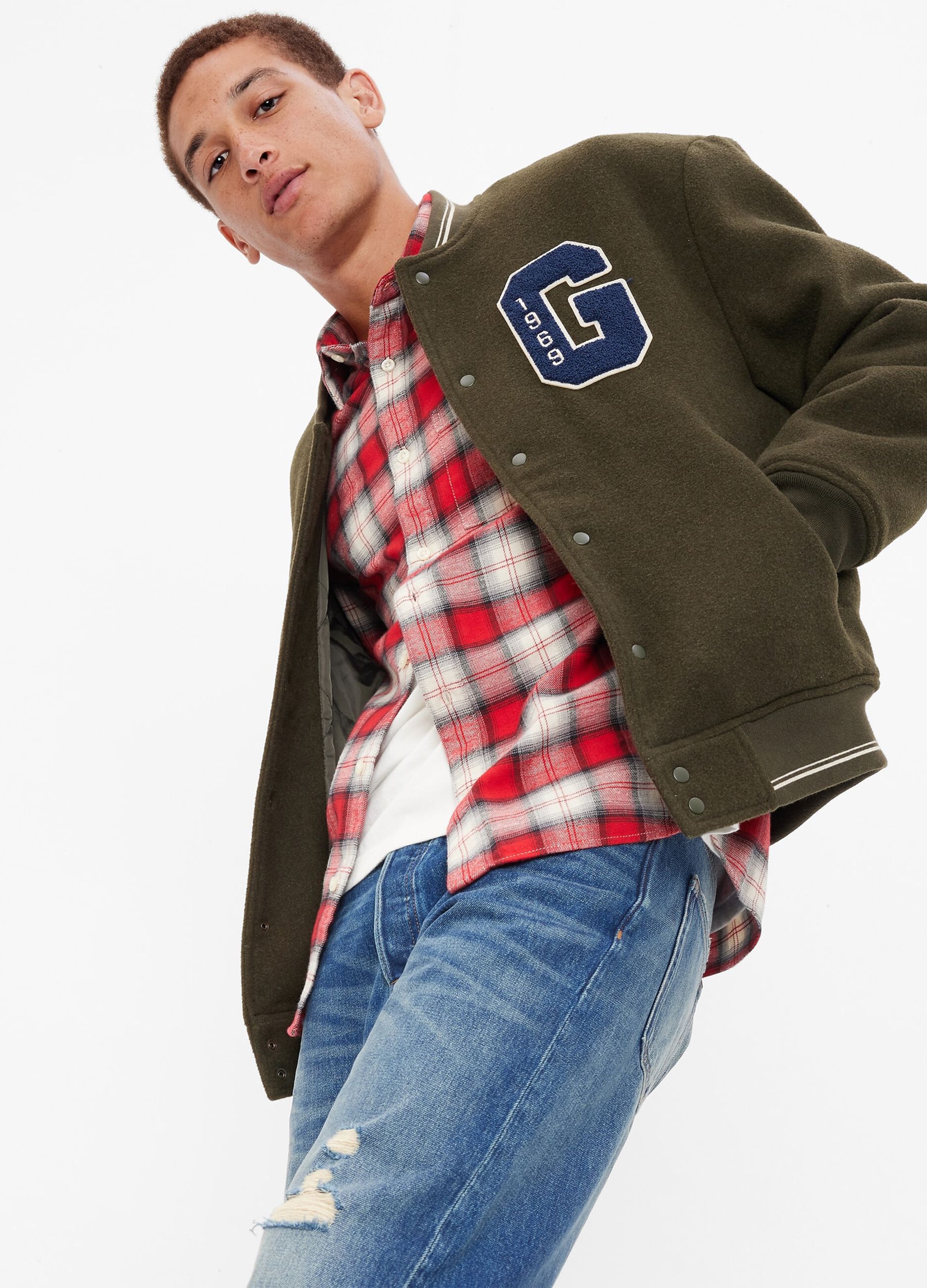 Wool blend varsity jacket