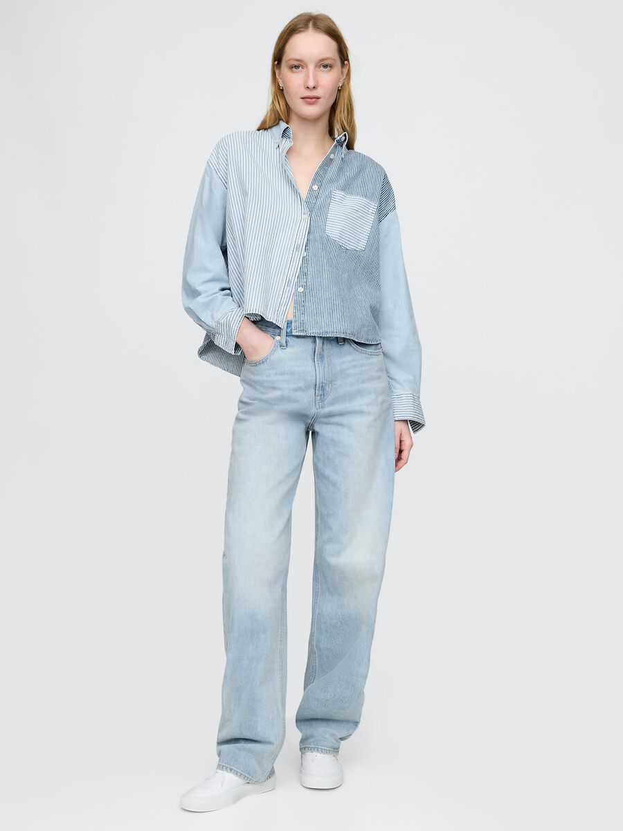 Camicia patchwork a righe Gap in cotone Donna_1