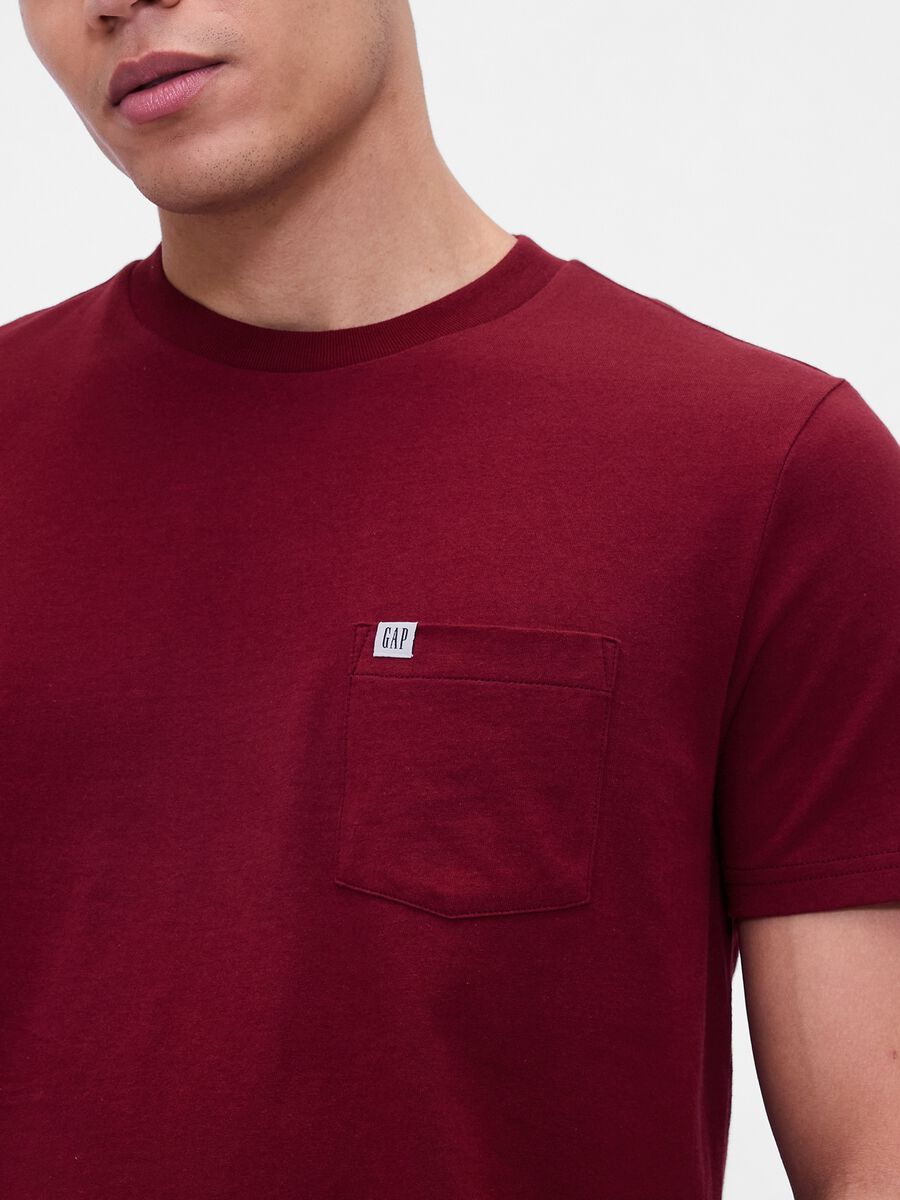 T-shirt rossa in cotone Uomo_3