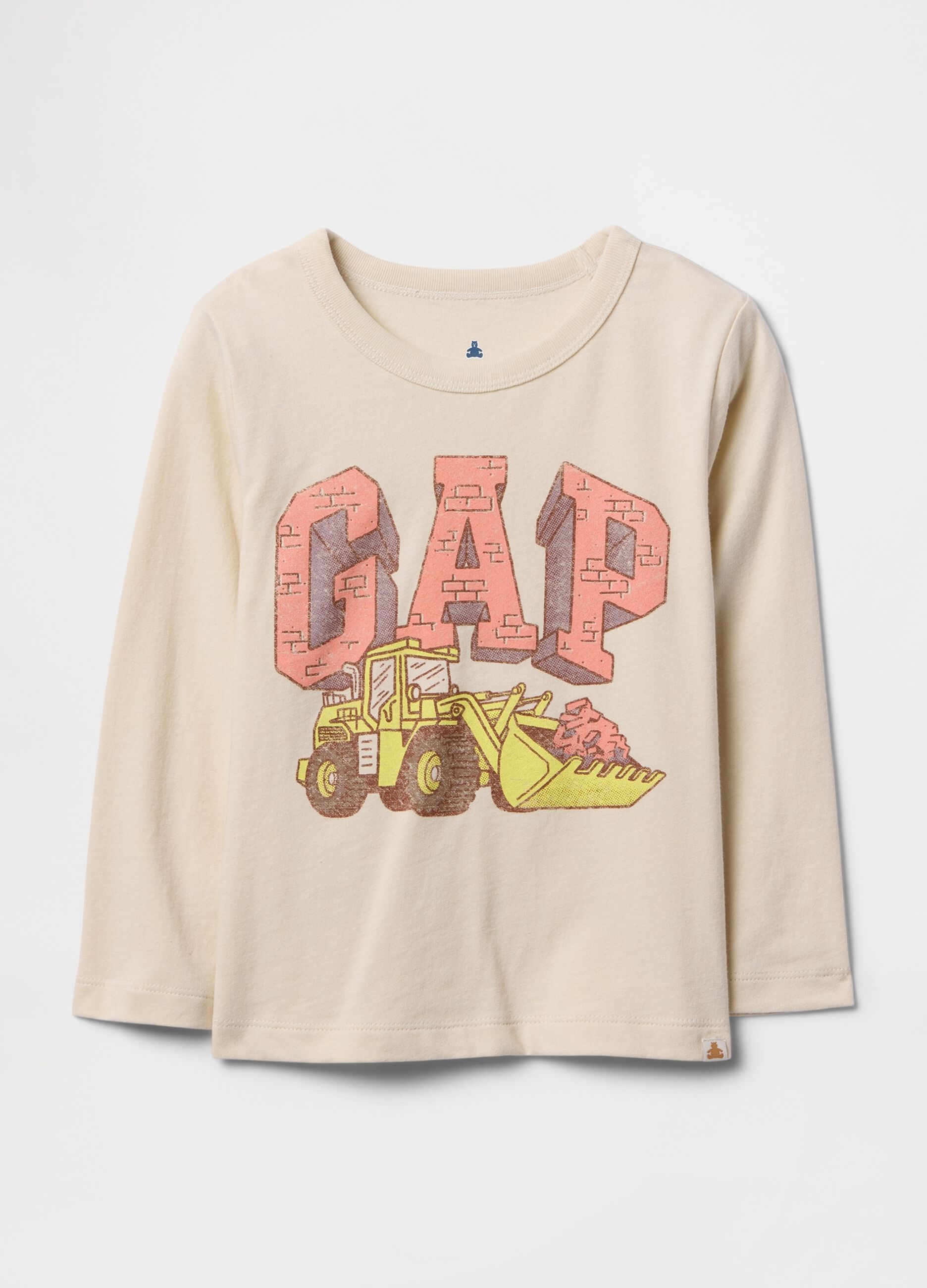 T-shirt beige con stampa GAP e escavatore