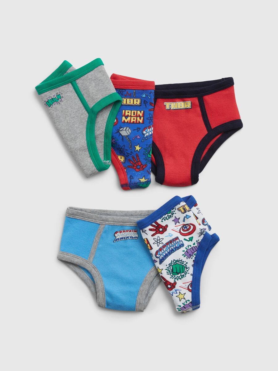 Five-pack organic cotton briefs with Avengers print Toddler Boy_0