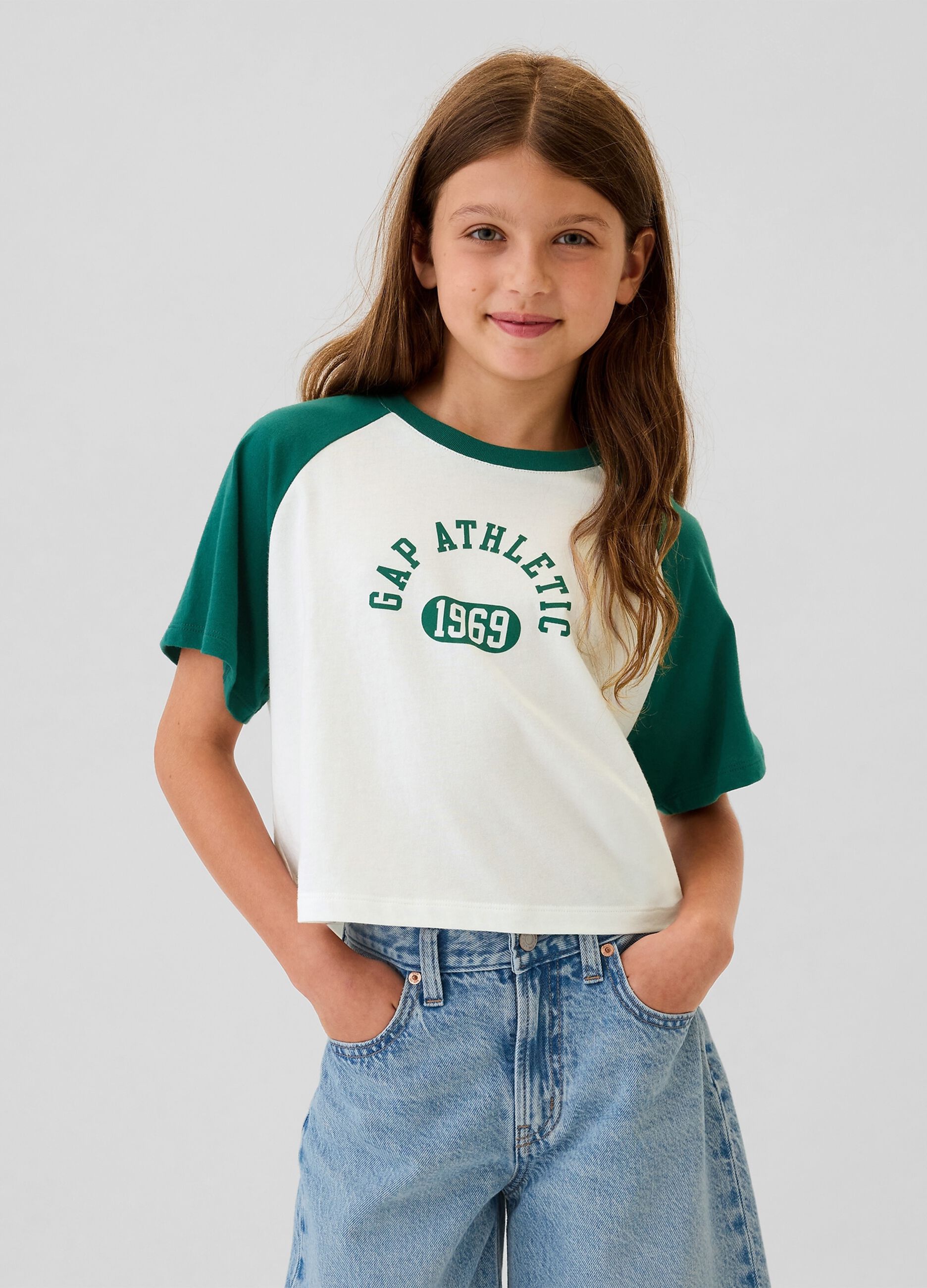 T-shirt boxy fit con stampa Athletics