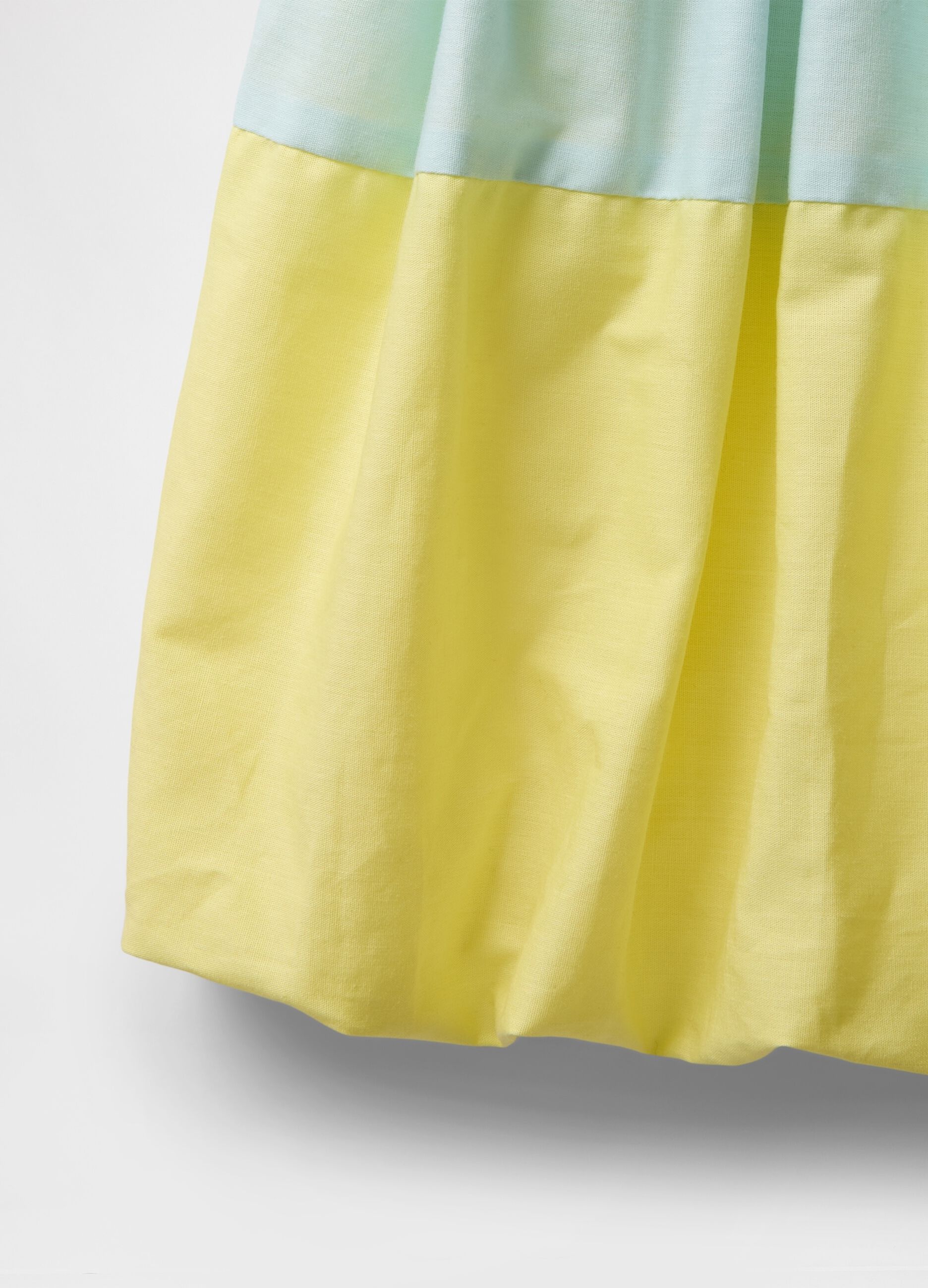 Vestito estivo bicolore verde e giallo per bambina_3
