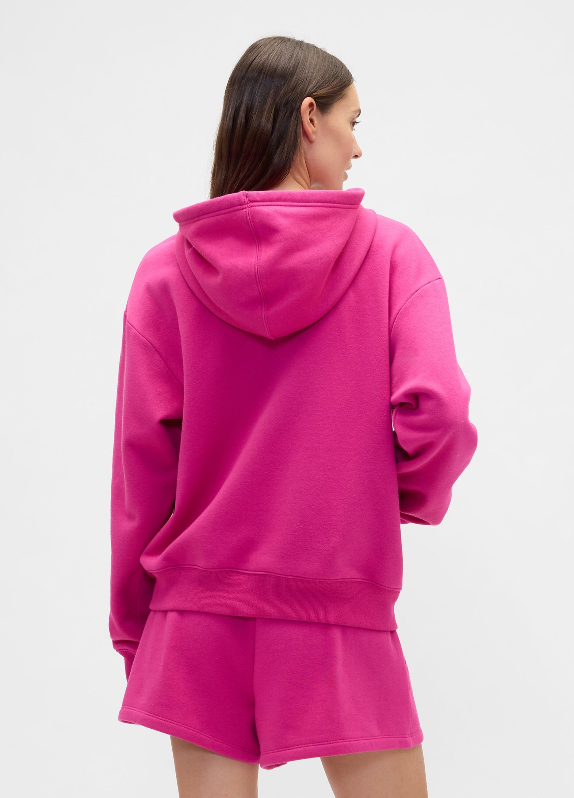 Felpa rosa con cappuccio e zip intera_2