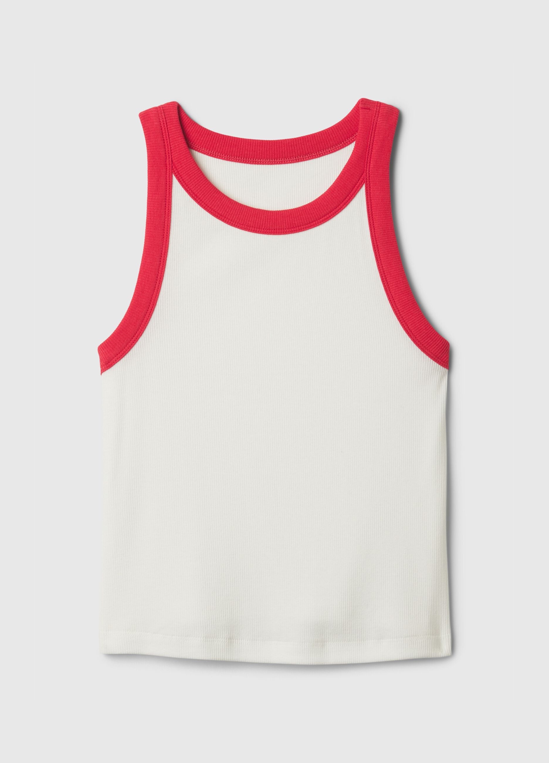 Tank top crop a costine con scollo halter_4
