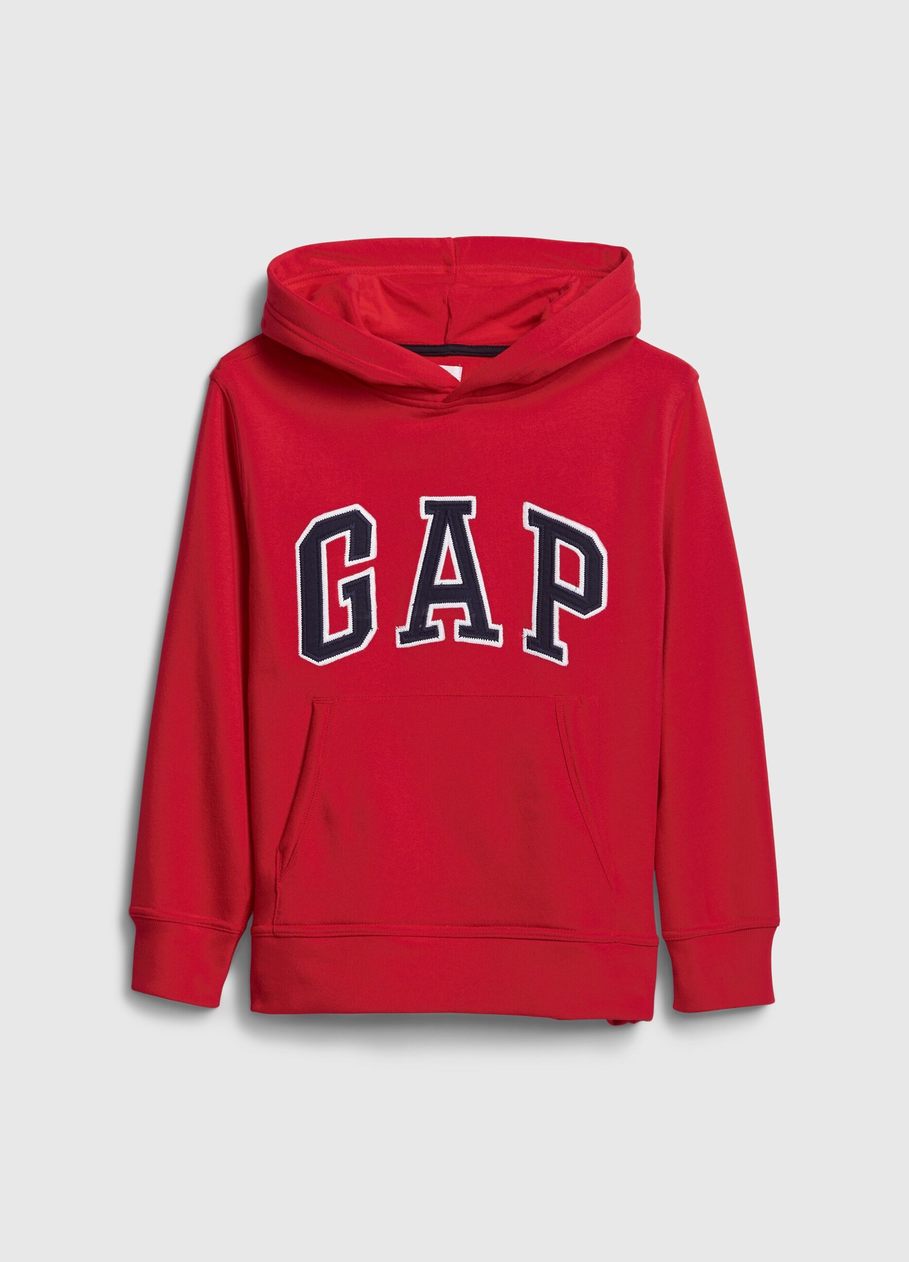 Felpa con cappuccio e ricamo logo Rosso GAP Italia