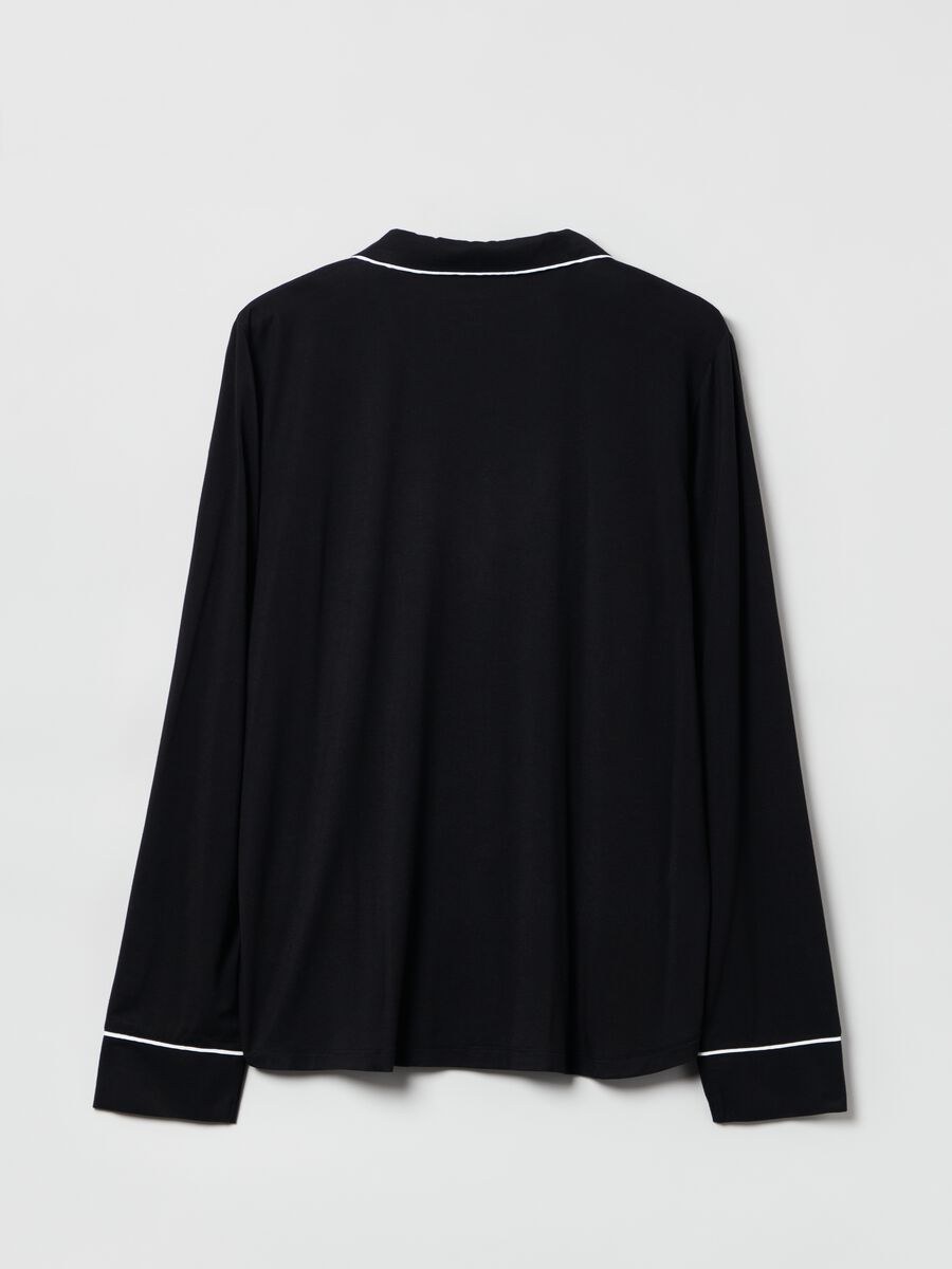 Top pigiama con piping a contrasto Donna_2