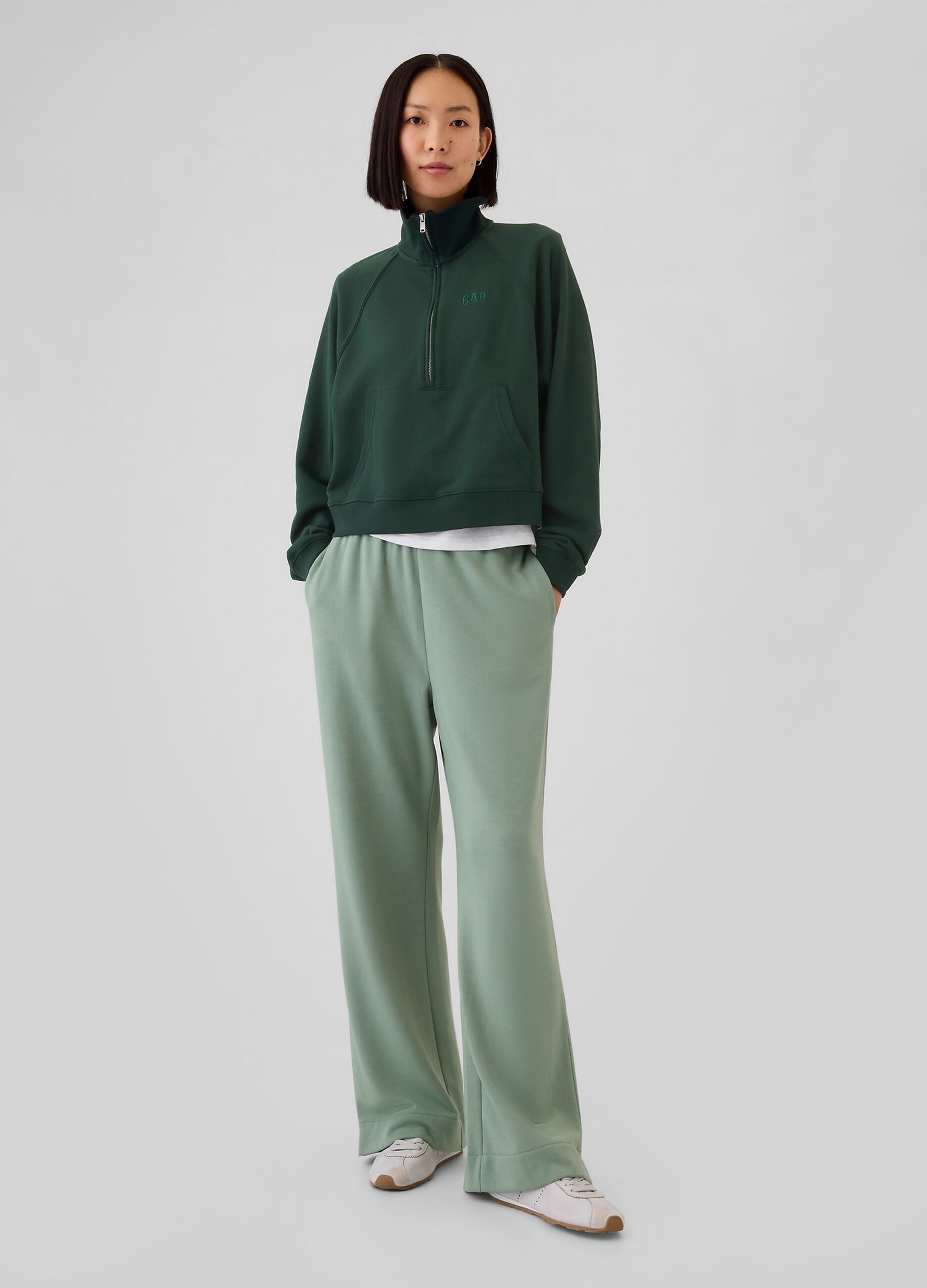 Felpa half-zip con ricamo logo_1