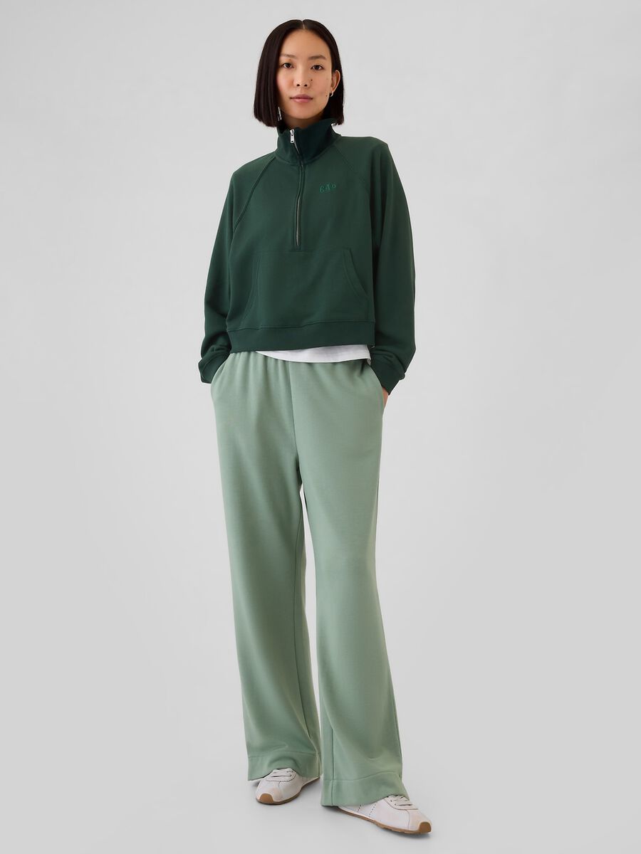 Felpa half-zip con ricamo logo Donna_1