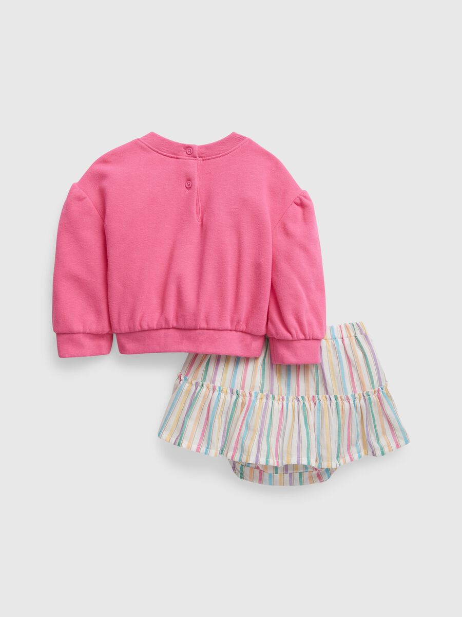 Embroidered sweatshirt and frilled culotte set Newborn Boy_1