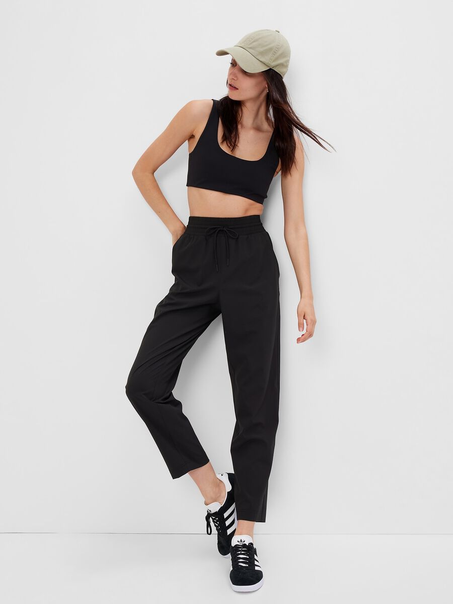 High-rise joggers with drawstring Woman_0