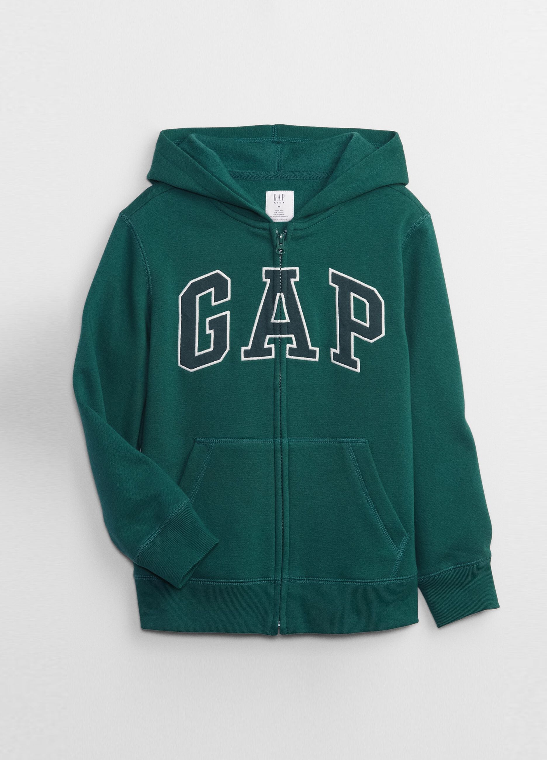 Full-zip hoodie with embroidered logo