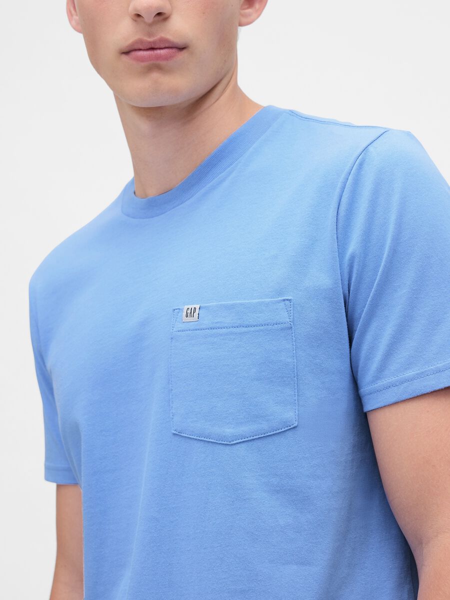 T-shirt azzurra in cotone Uomo_3