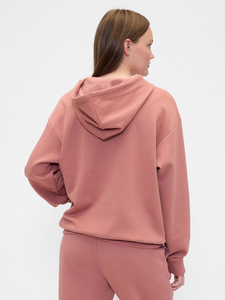 Felpa rosa con cappuccio Donna_1