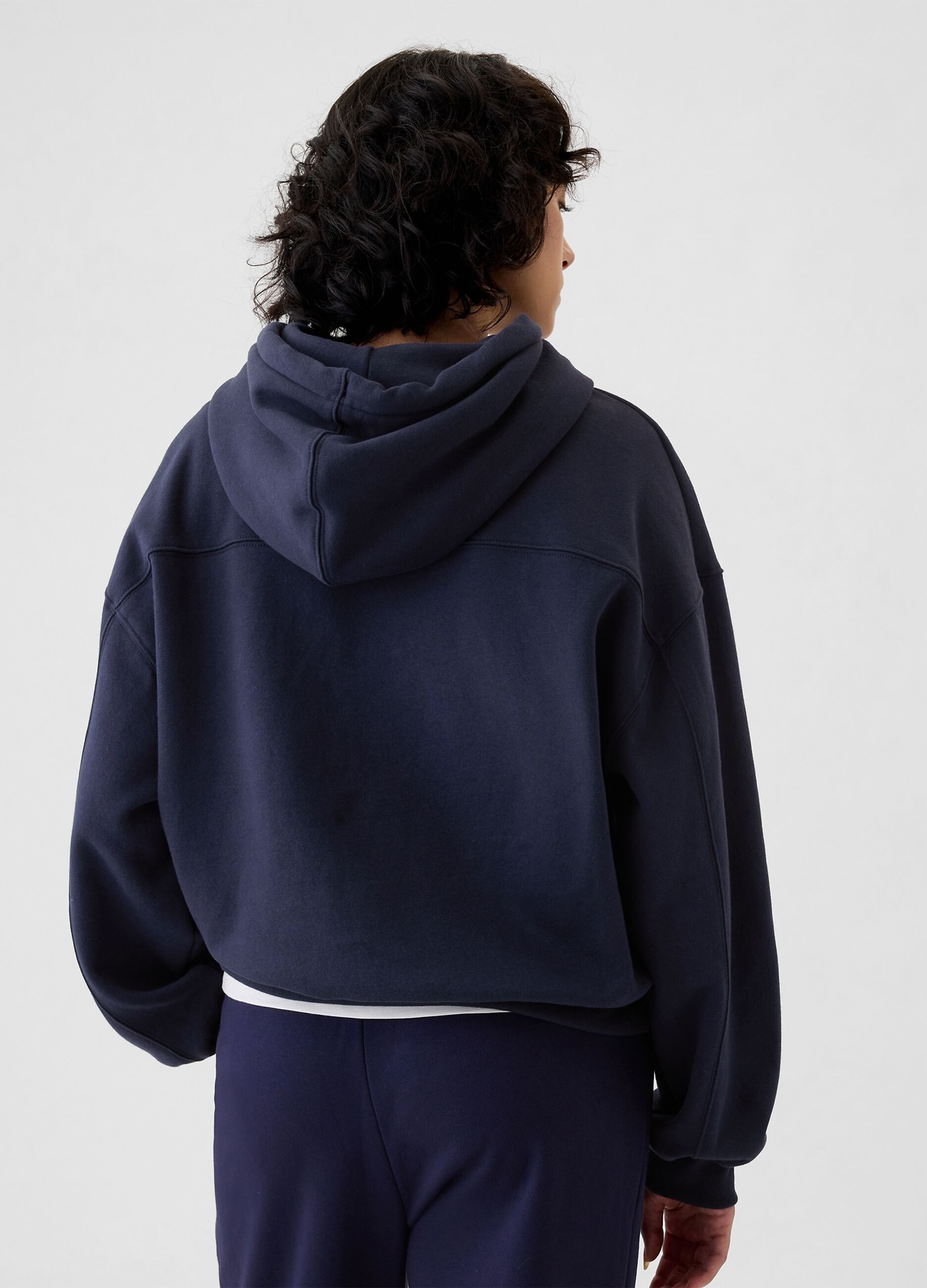 Felpa oversize con cappuccio e logo_2