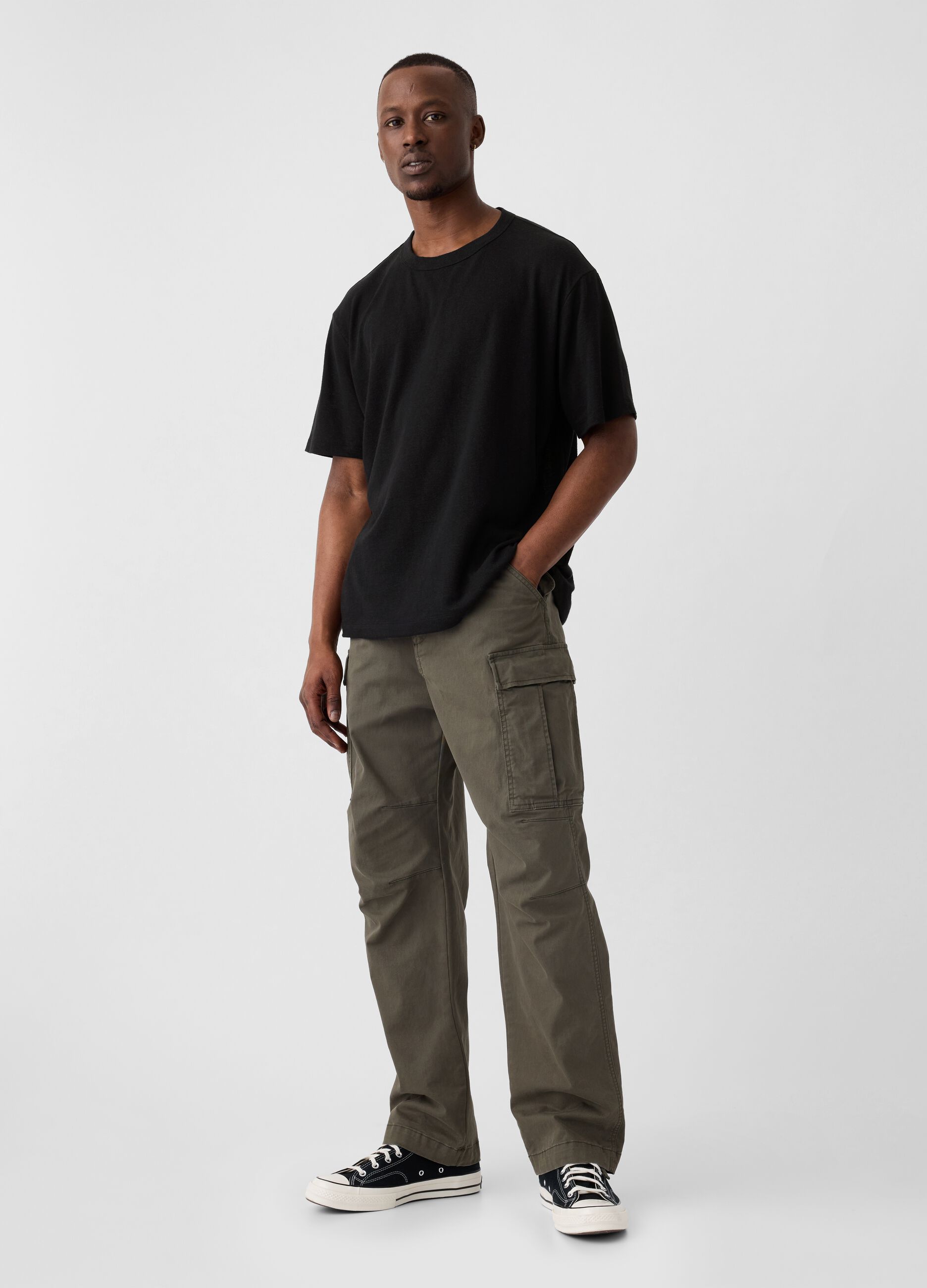 T-shirt in misto lino_1
