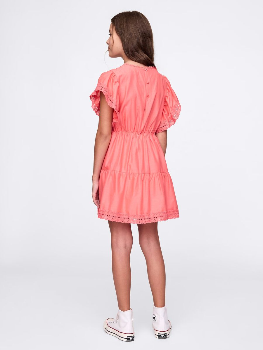 Pink Dress with Lace Details for Girls GAP Kids Girl_1