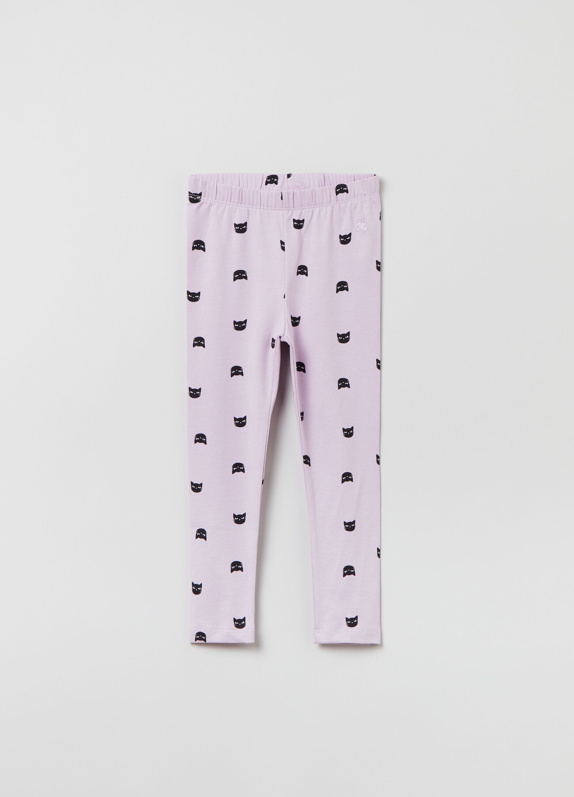 Leggings with kitten print