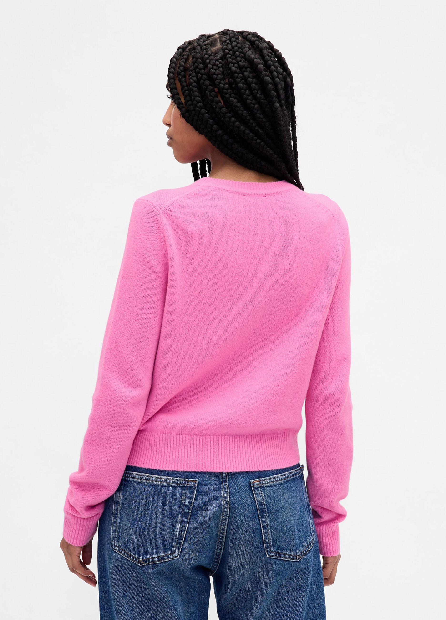 Pink Cotton Blend Sweater_1