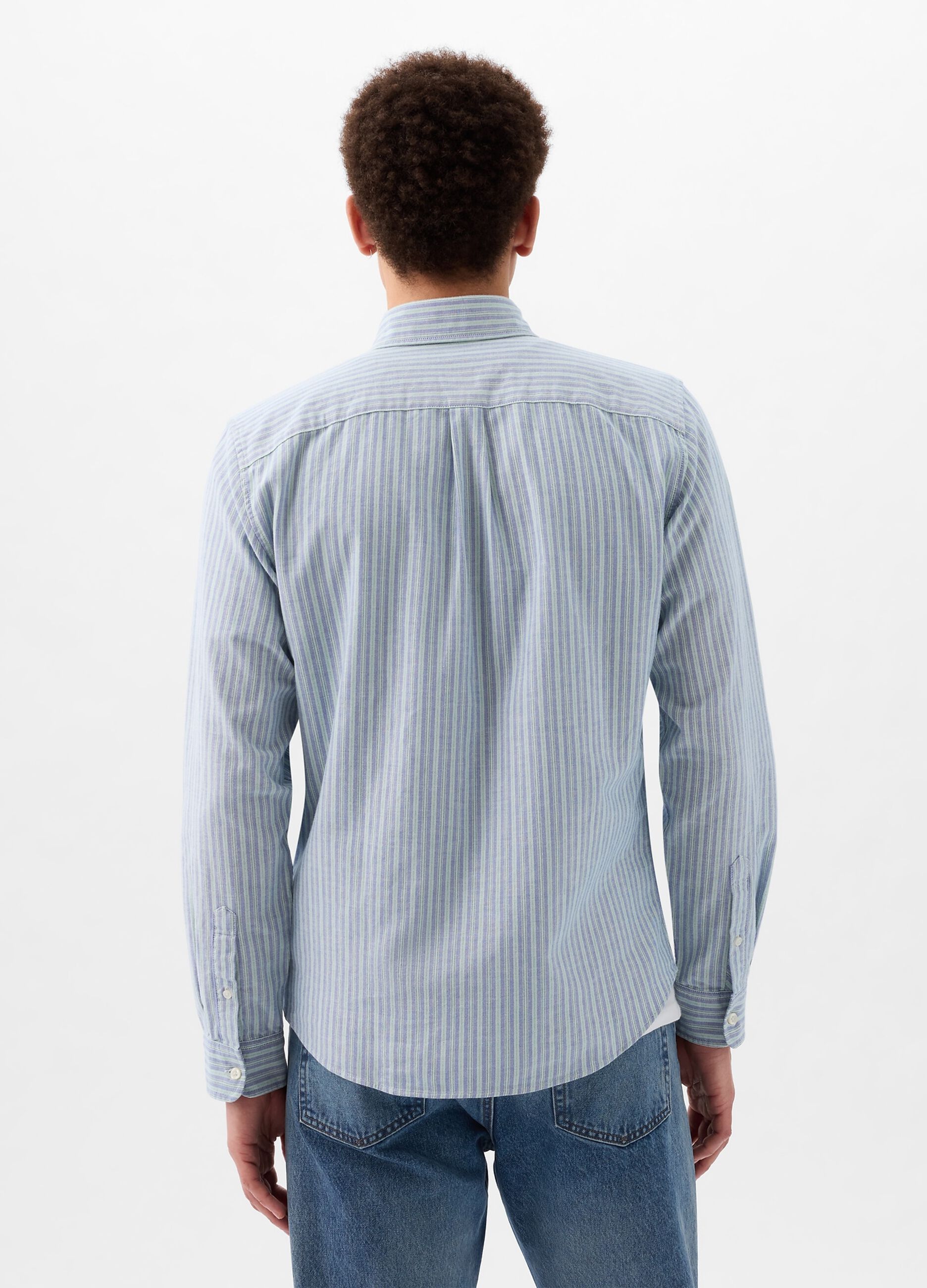 Camicia regular fit in cotone oxford a righe_2