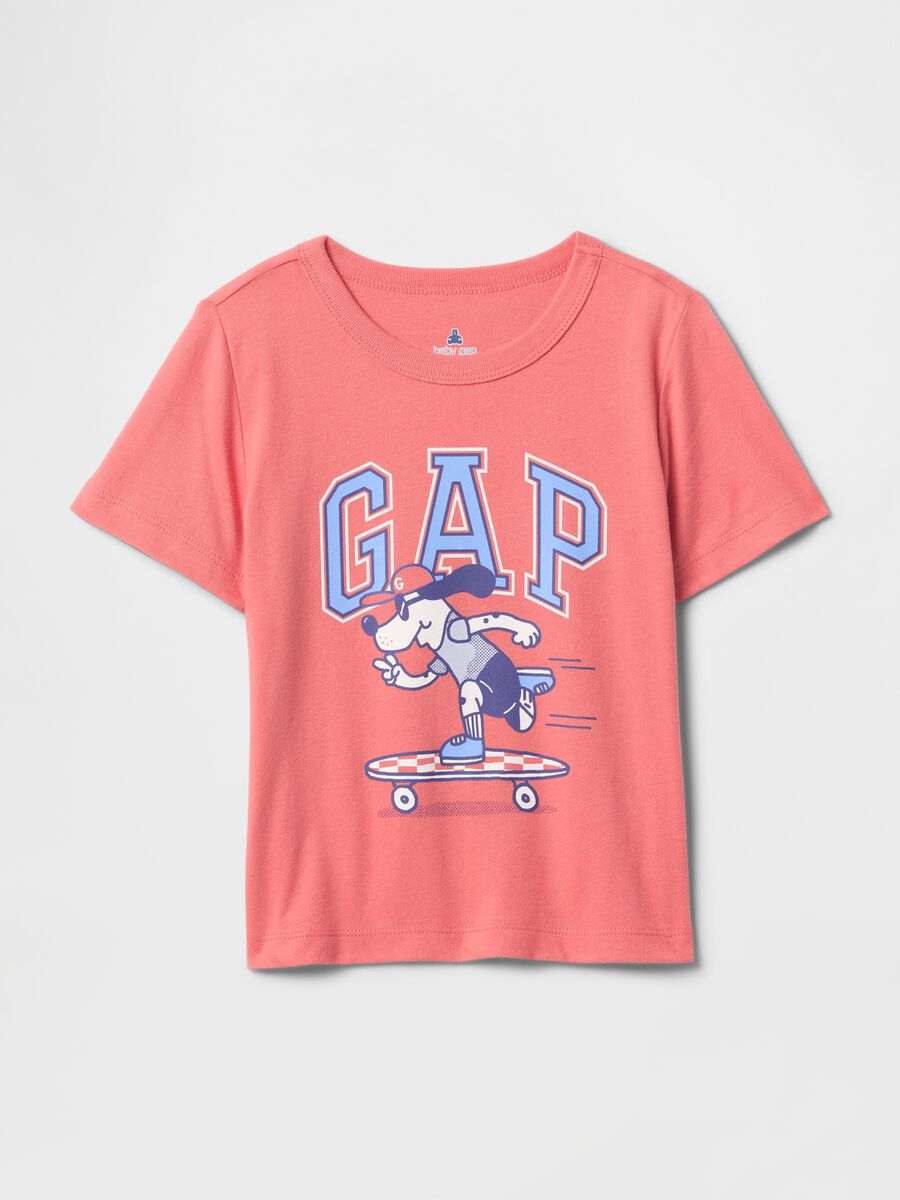 T-shirt a maniche corte rosa con stampa GAP Baby Boy_0