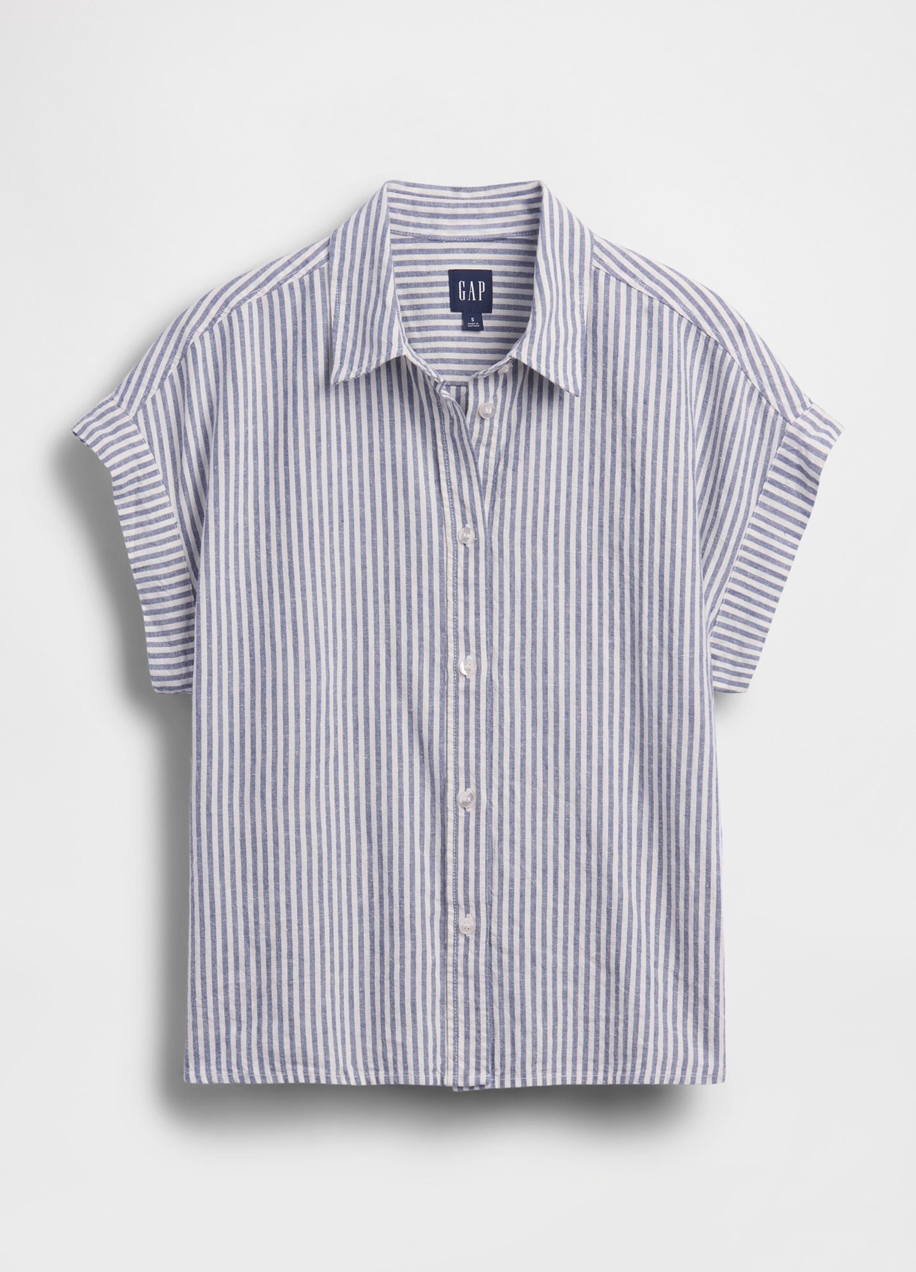 Camicia in misto lino a righe