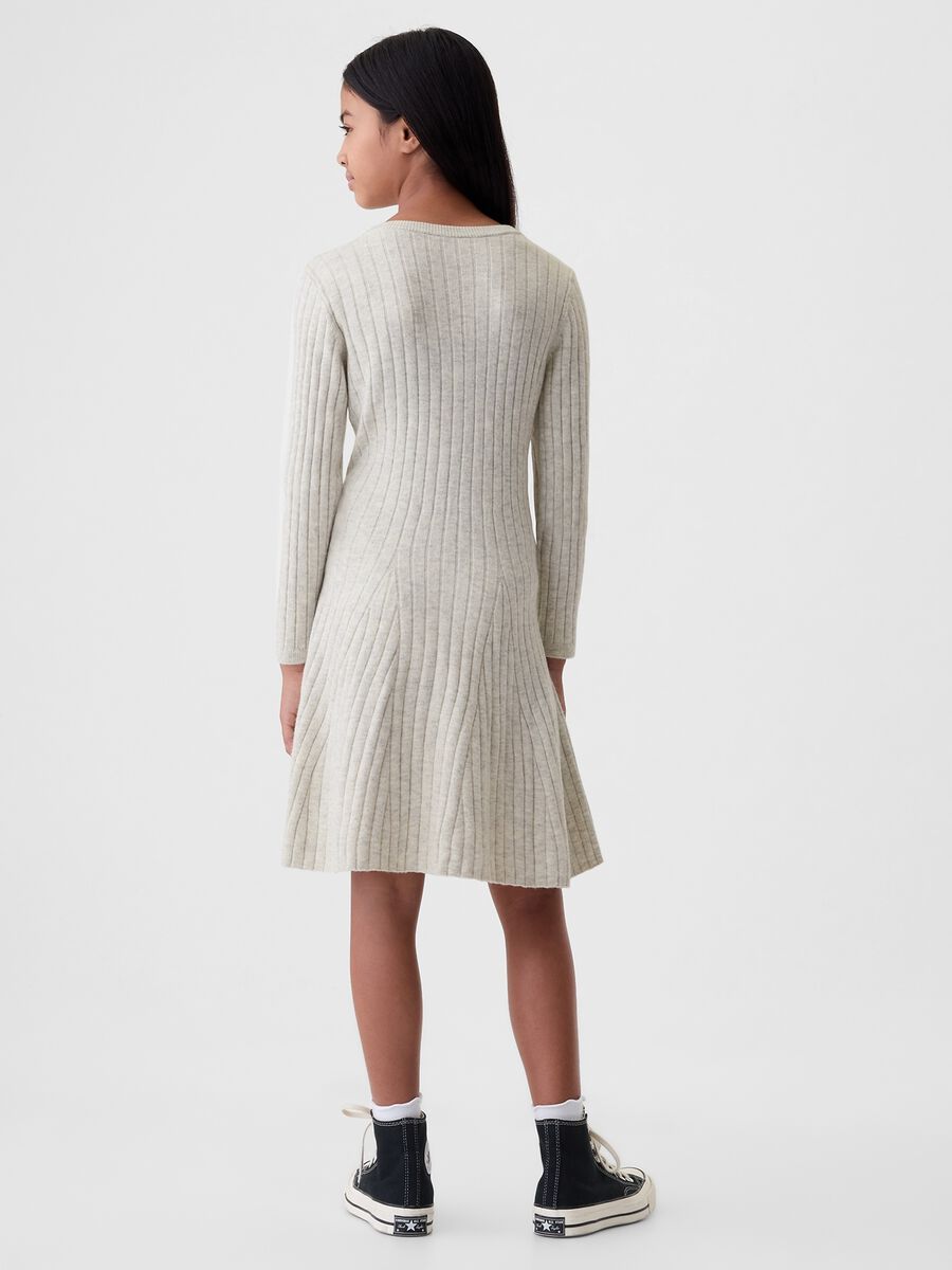 Vestito in maglia a coste piatte Bambina_1