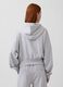 Regular fit grey cotton blend hoodie with zip_1